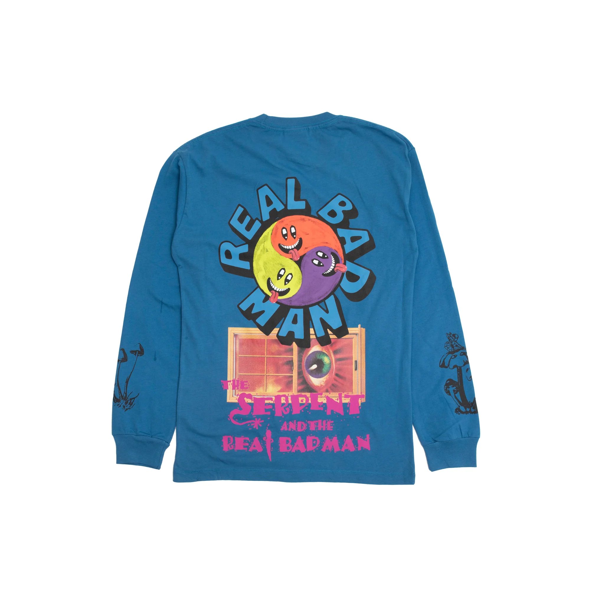 Real Bad Man Mens Hallucinogenic Wiz LS Tee - Image 2
