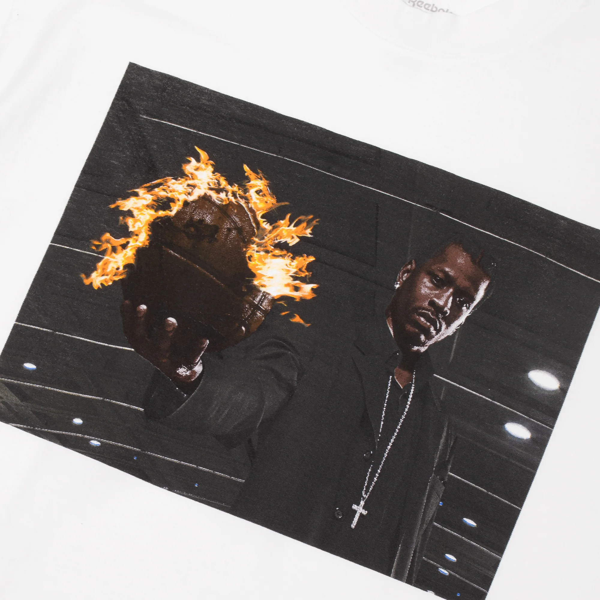 Reebok Allen Iverson Fire Ball T-Shirt in White - Image 2