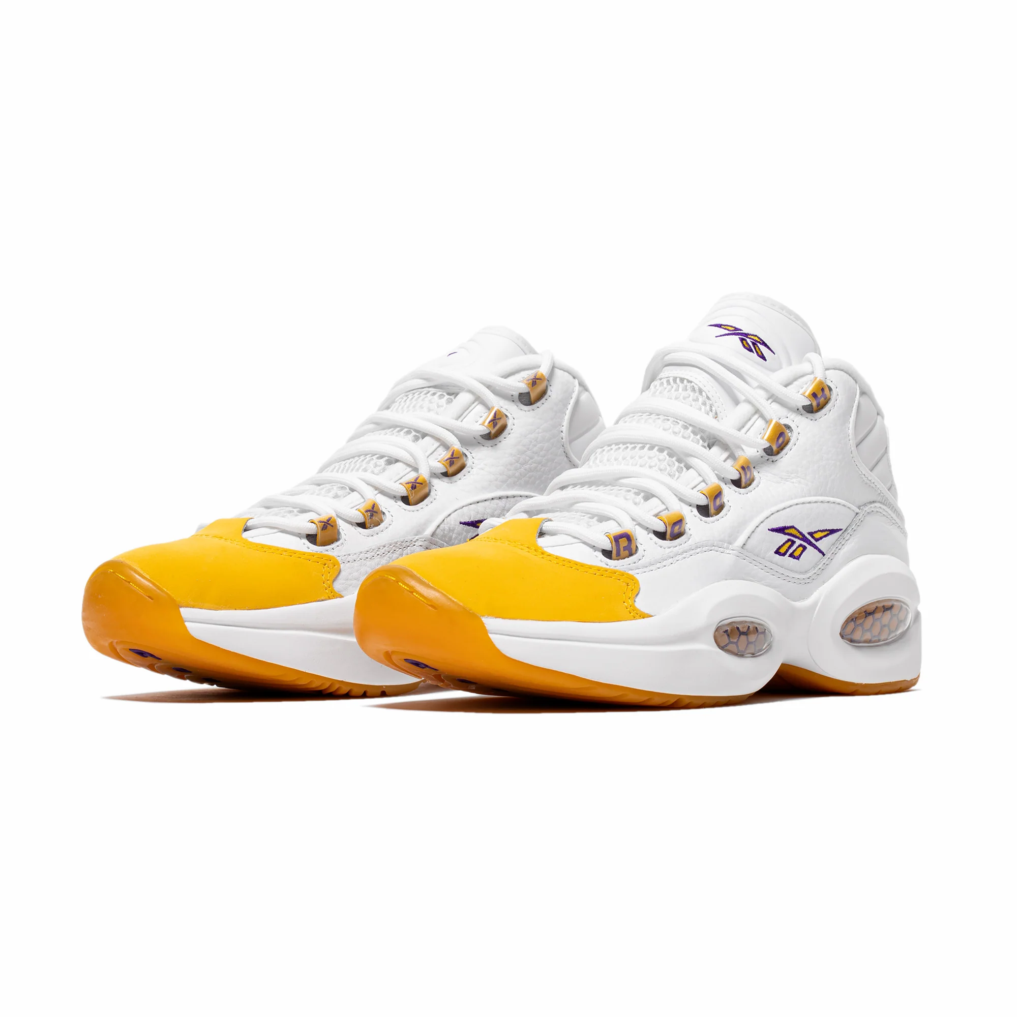 Reebok Mens Question Mid 'Yellow Toe' Shoes - Image 2