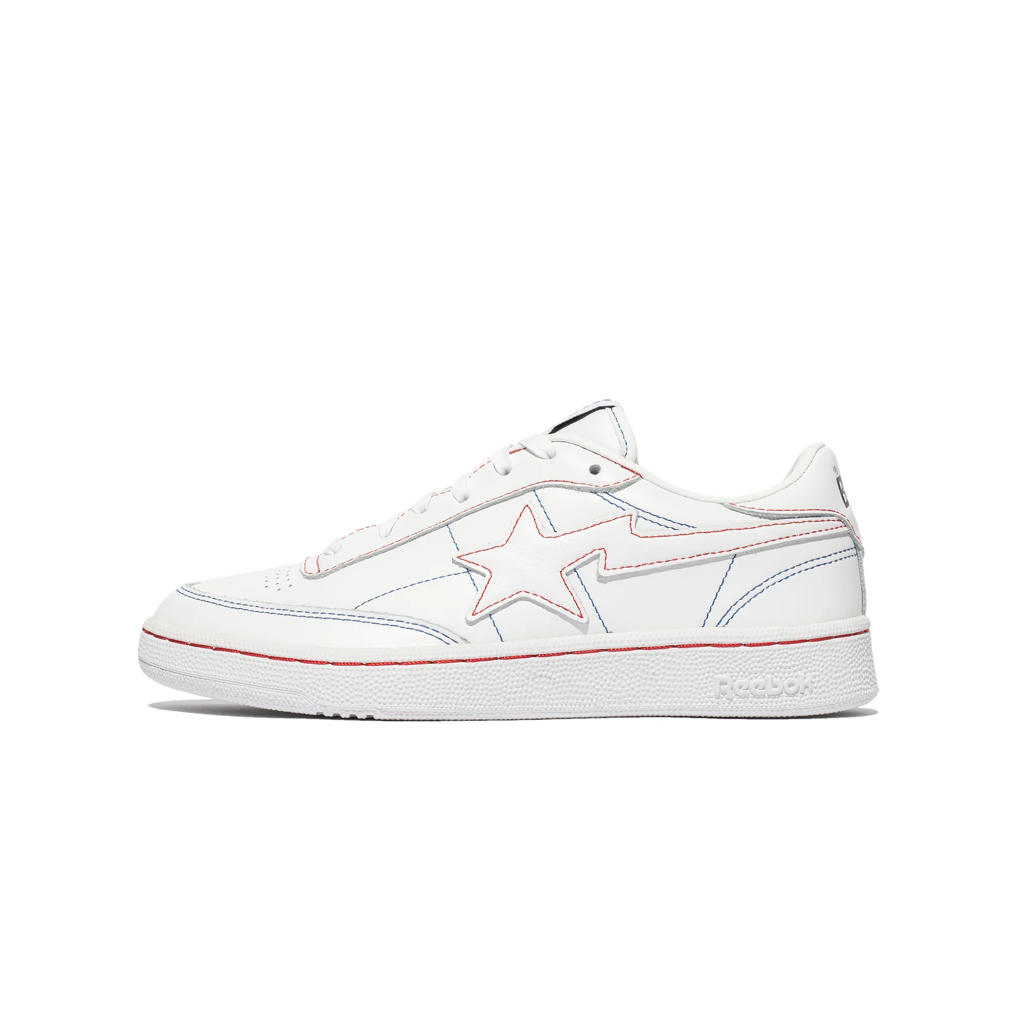 Reebok x Bape Mens Club C 85 Shoes 'White/Black'