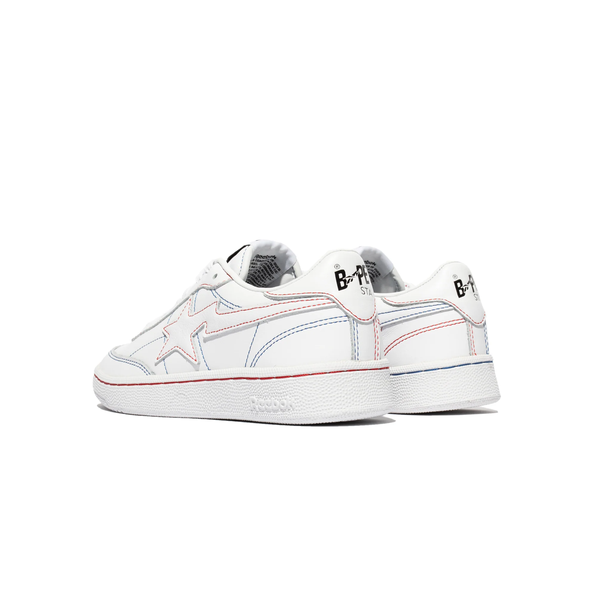 Reebok x Bape Mens Club C 85 Shoes 'White/Black' - Image 3