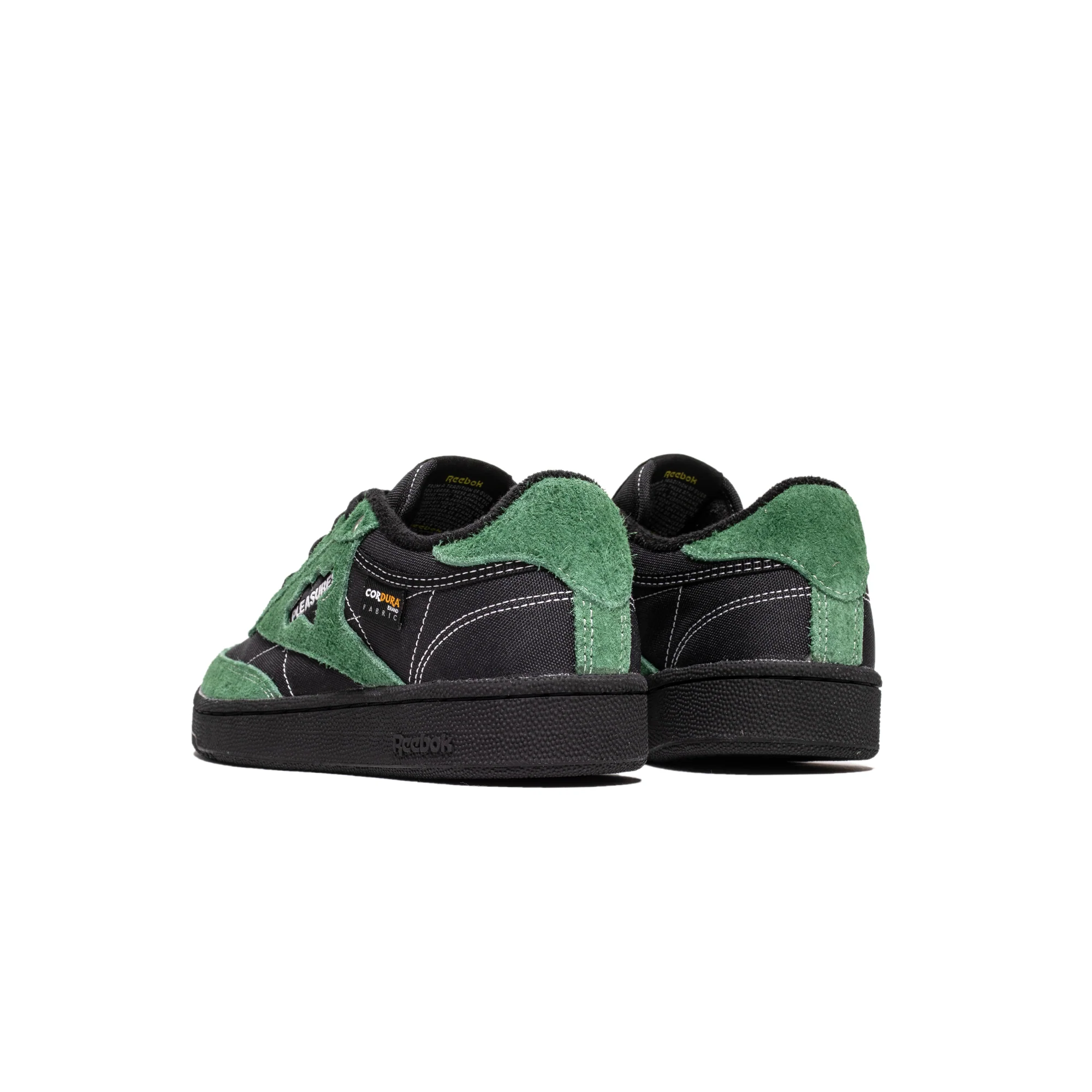 Reebok x Pleasures Mens Club C 85 Shoes 'Blk/Pine Green' - Image 3