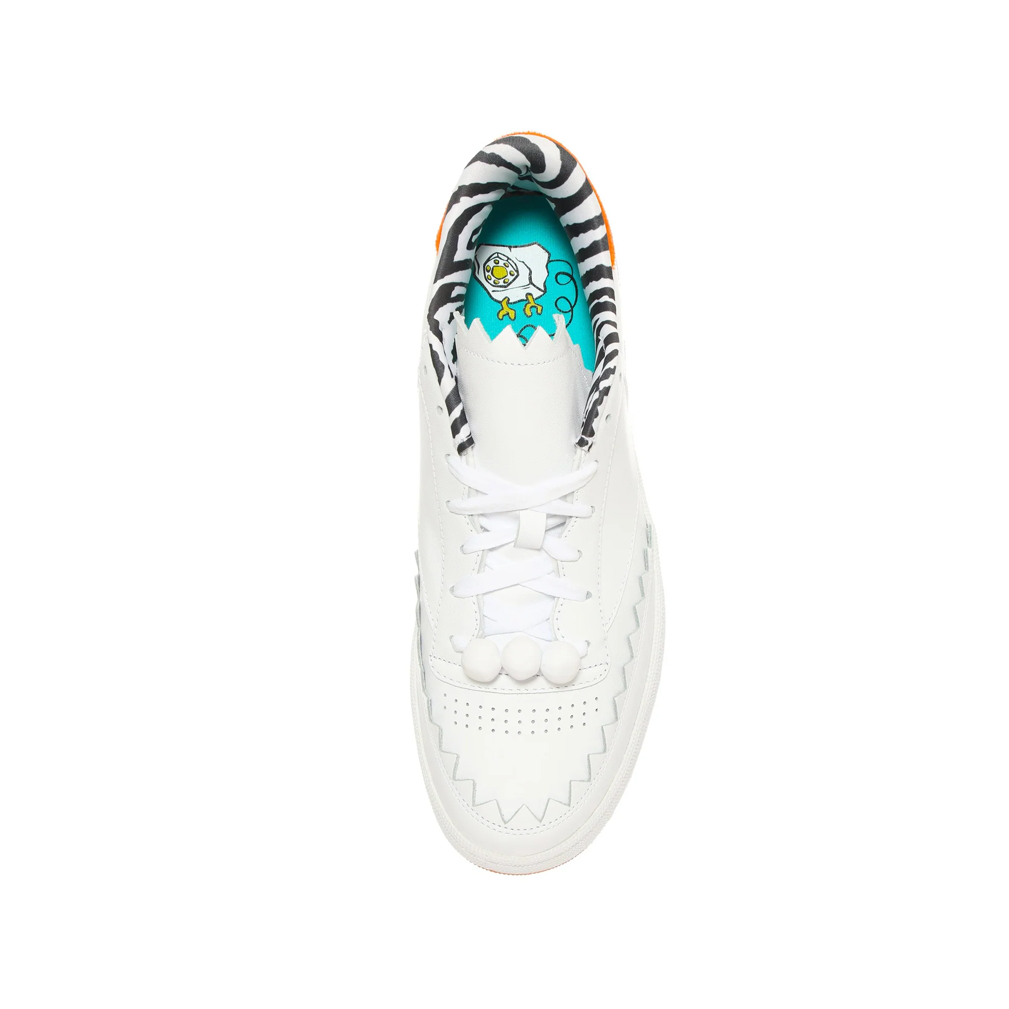 Reebok Mens Club C Shoes 'Ftwr white/black/thermal orange' - Image 3