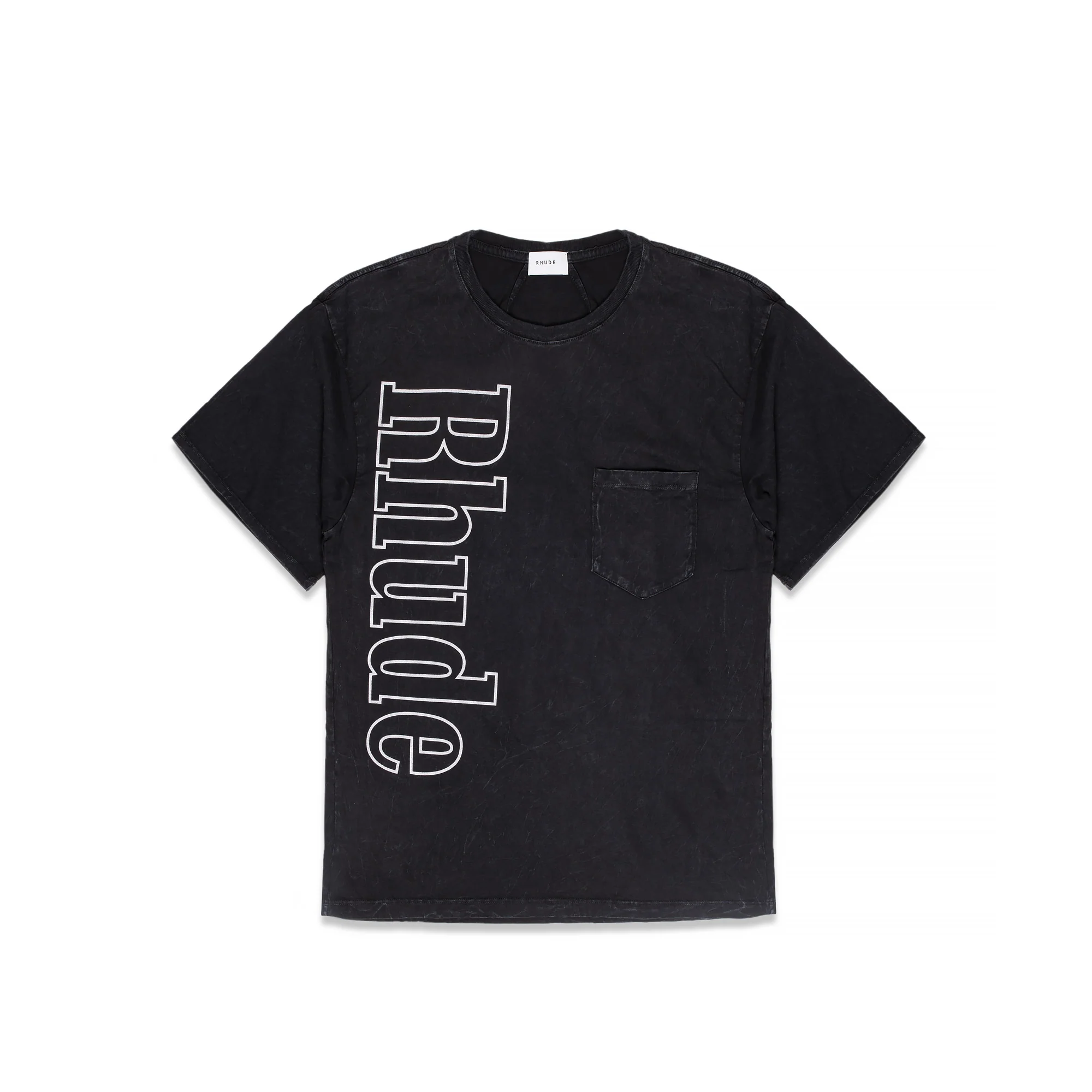 Rhude Logo Pocket Tee in Black