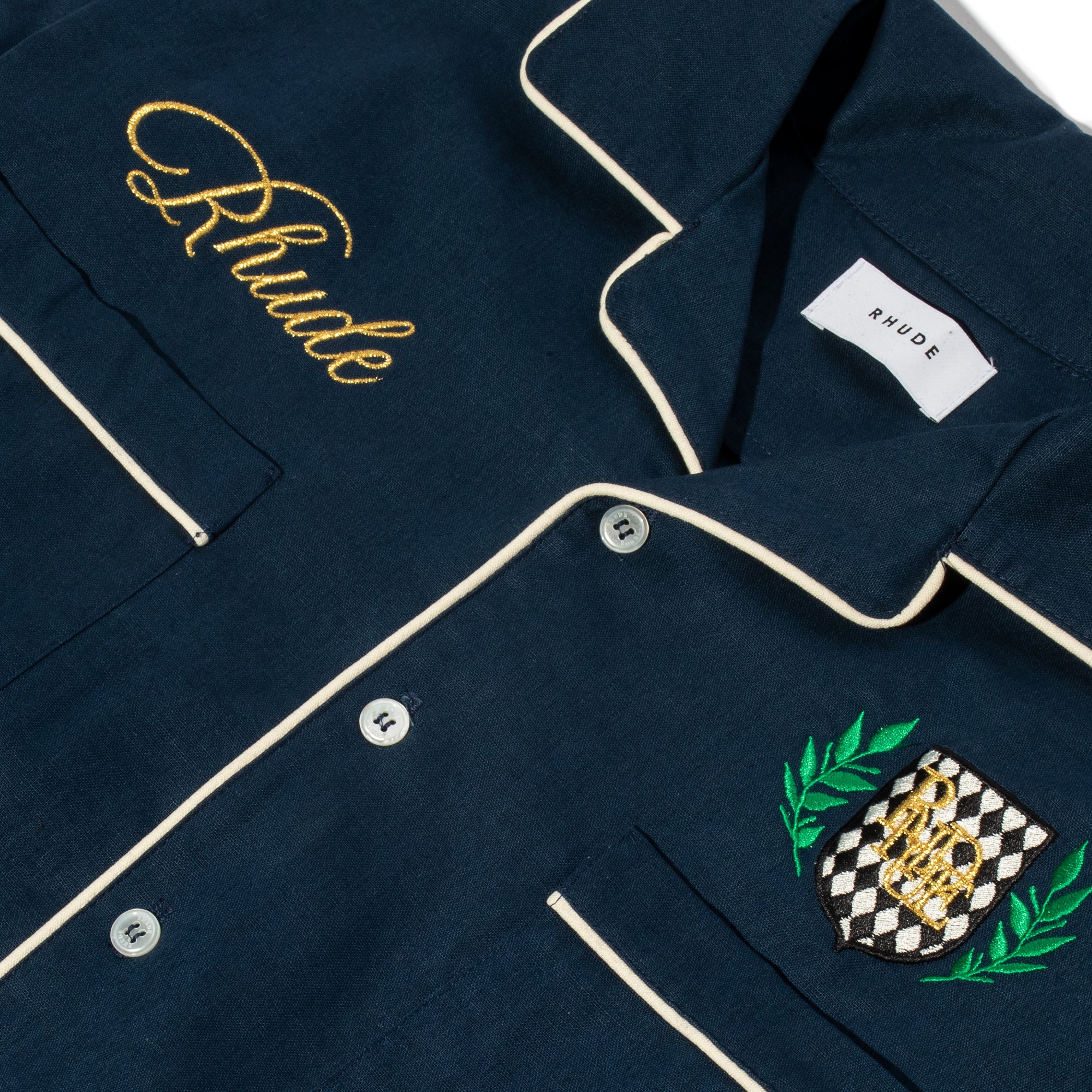 Rhude Mens PJ Shirt 'Navy' - Image 3
