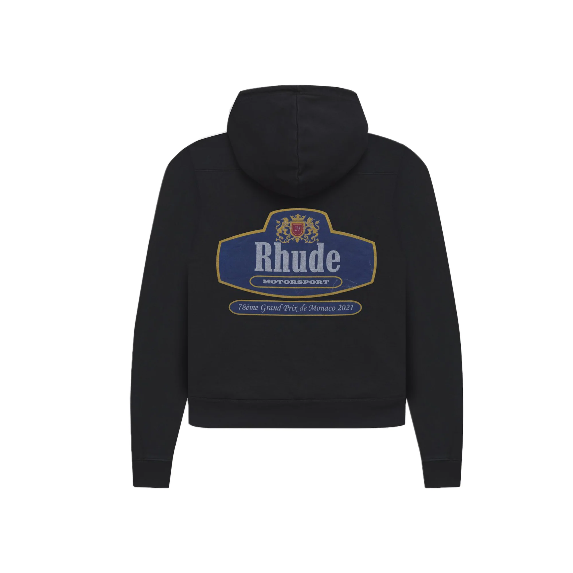 Rhude Mens Racing Crest Hoodie 'Black' - Image 2