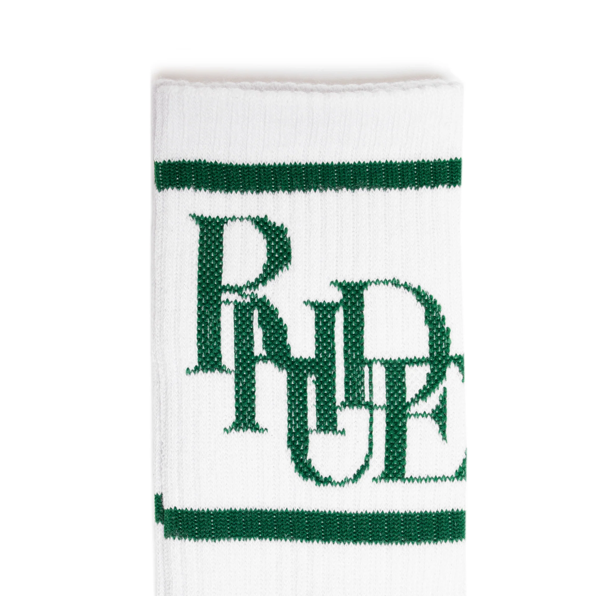 Rhude Mens Scramble Logo Sock 'White/Forest' - Image 2