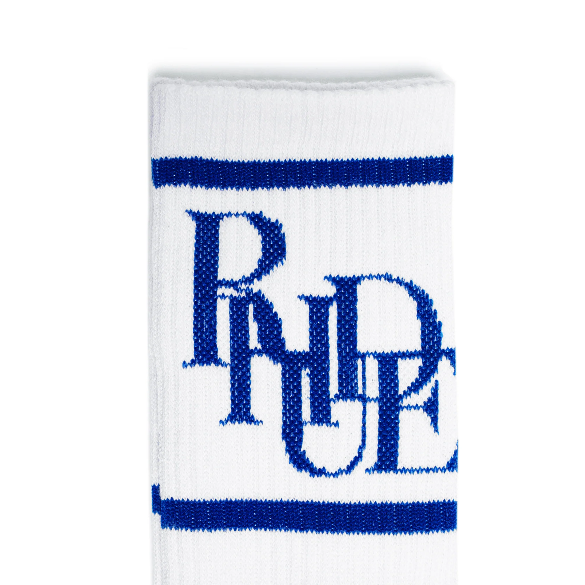 Rhude Mens Scramble Logo Sock 'White/Royal Blue' - Image 2