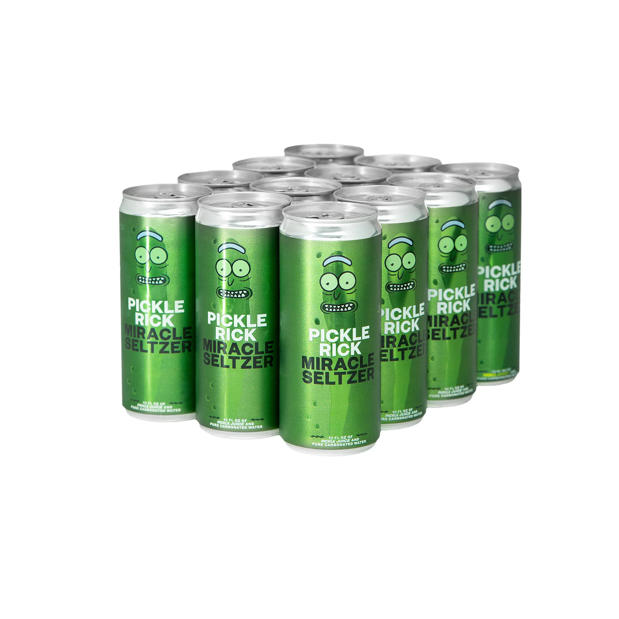 Rick & Morty x Miracle Seltzer Pickle Juice Selzter 12-Pack Case