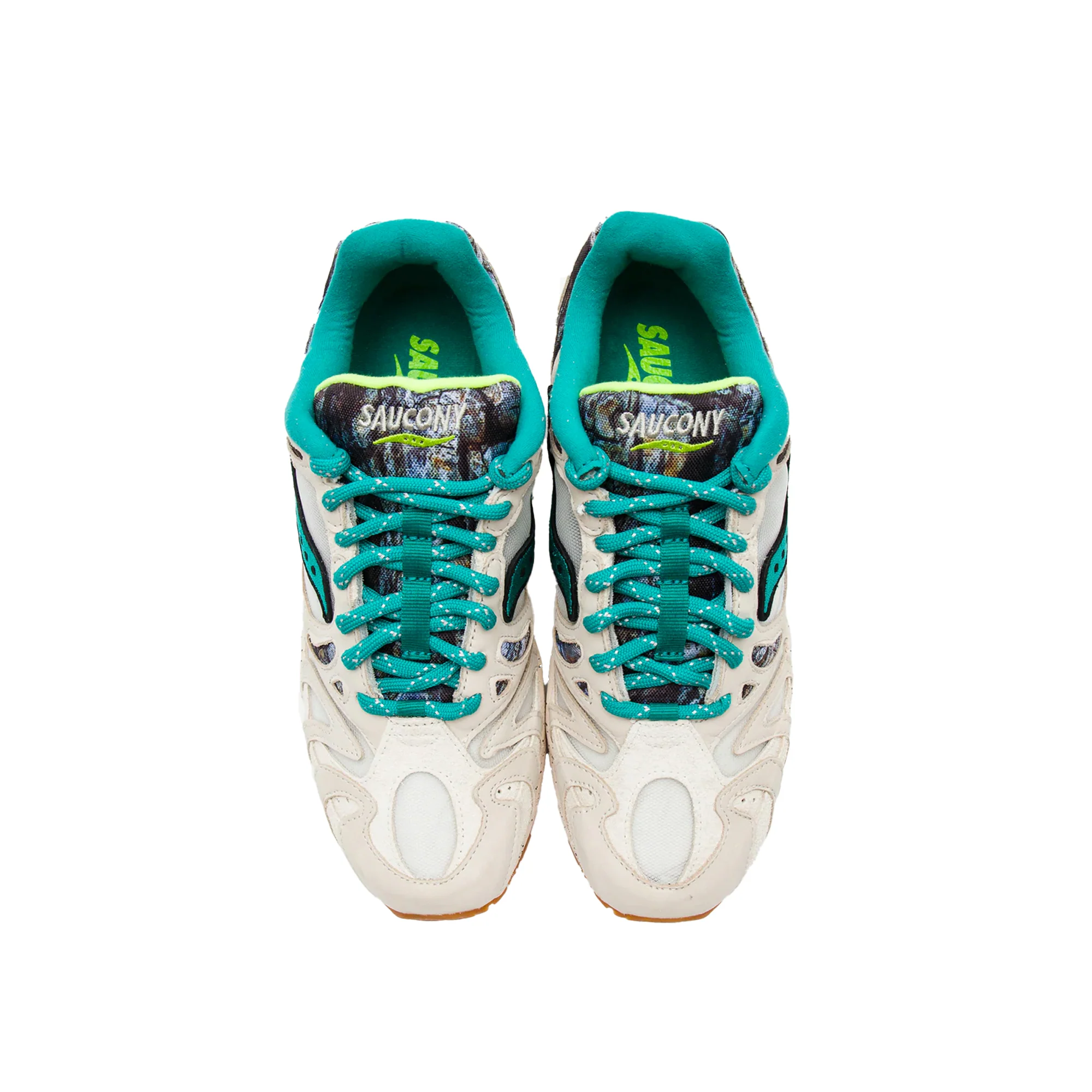 Saucony Mens Grid Azura Shoes Creme/Blue - Image 3