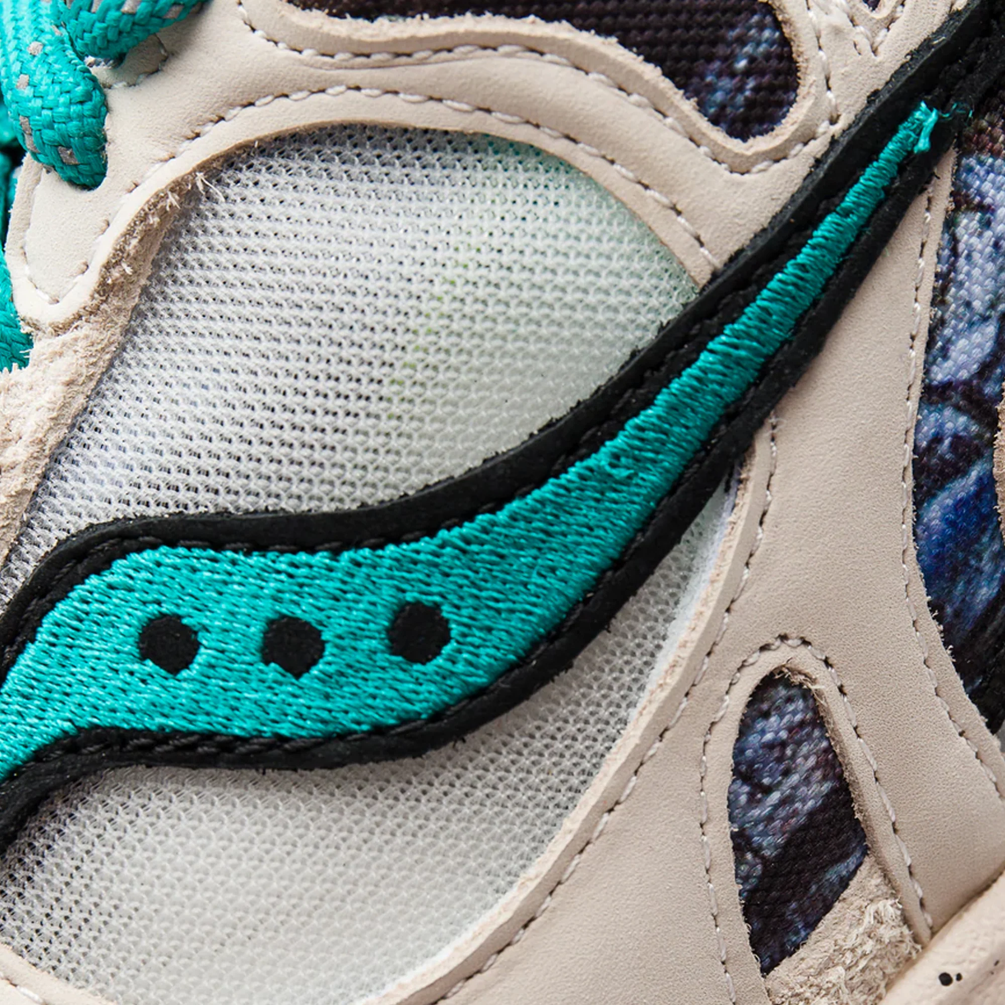 Saucony Mens Grid Azura Shoes Creme/Blue - Image 4