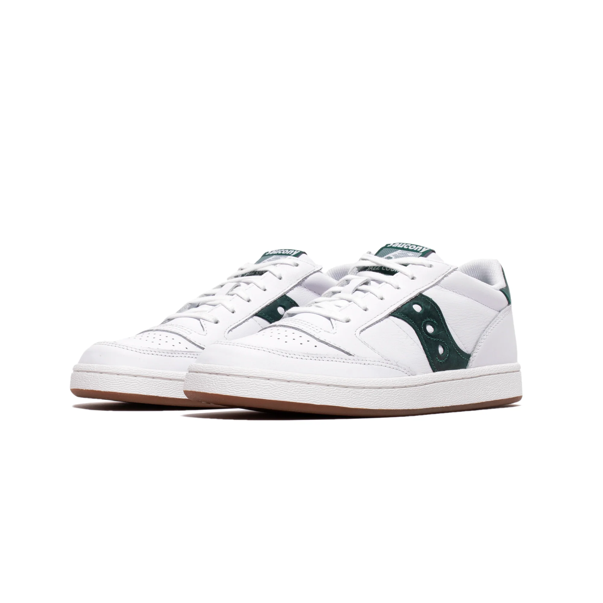 Saucony Mens Jazz Court Shoes 'White/Green' - Image 2