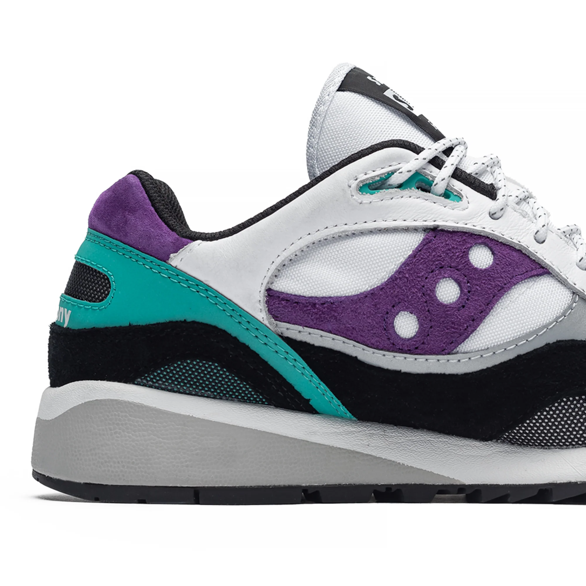 Saucony Mens Shadow 6000 Shoes 'White/Teal/Purple' - Image 4