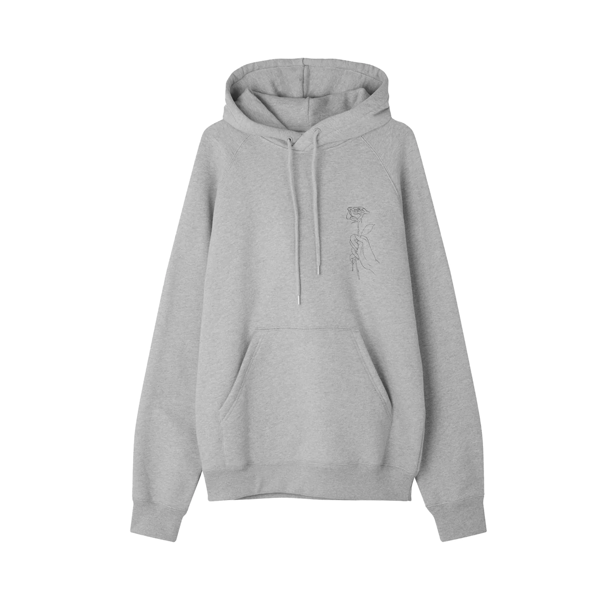Soulland Mens Rose Hand Hoodie 'Grey Melange'