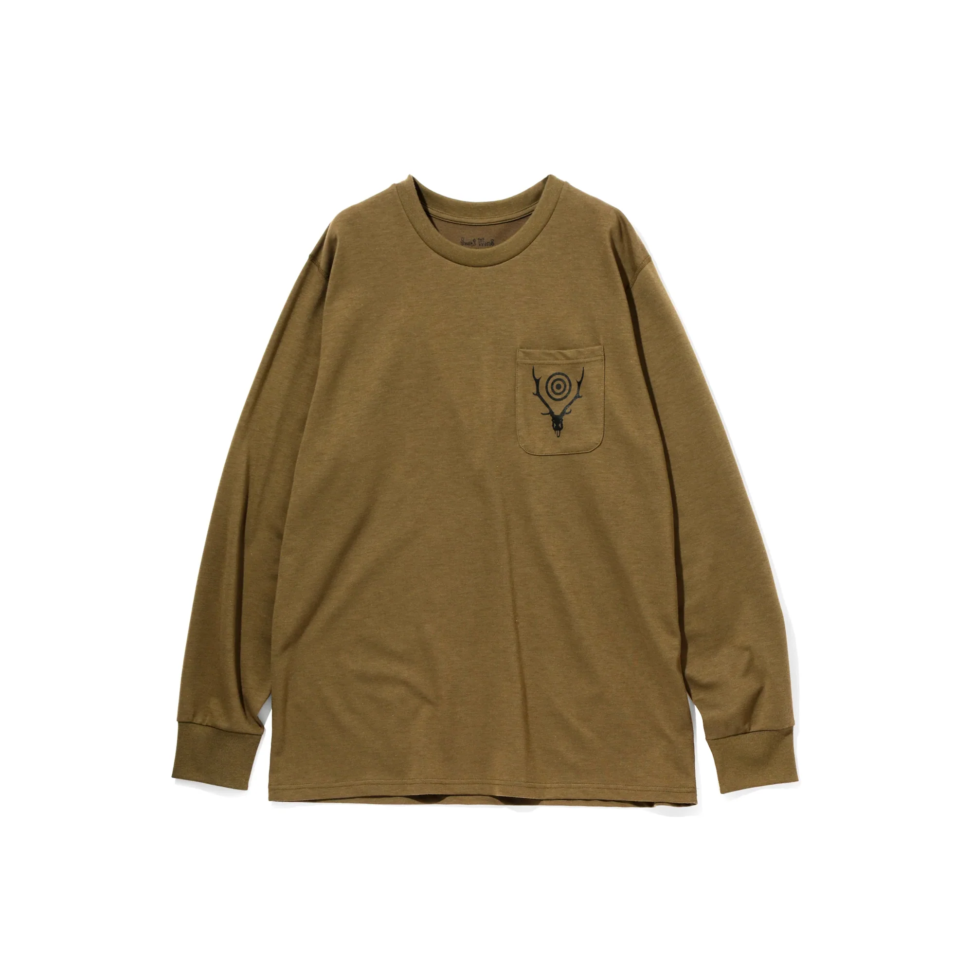 South2 West8 Mens Circle Horn LS Round Pocket Tee