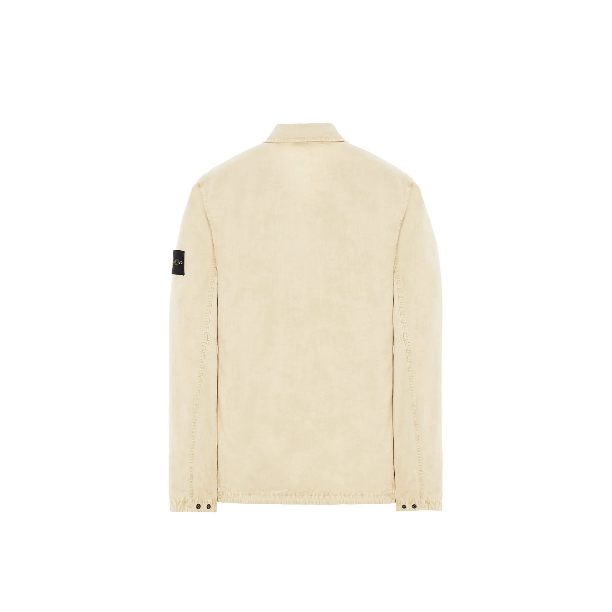 Stone Island Mens Brushed Cotton Overshirt 'Beige' - Image 2