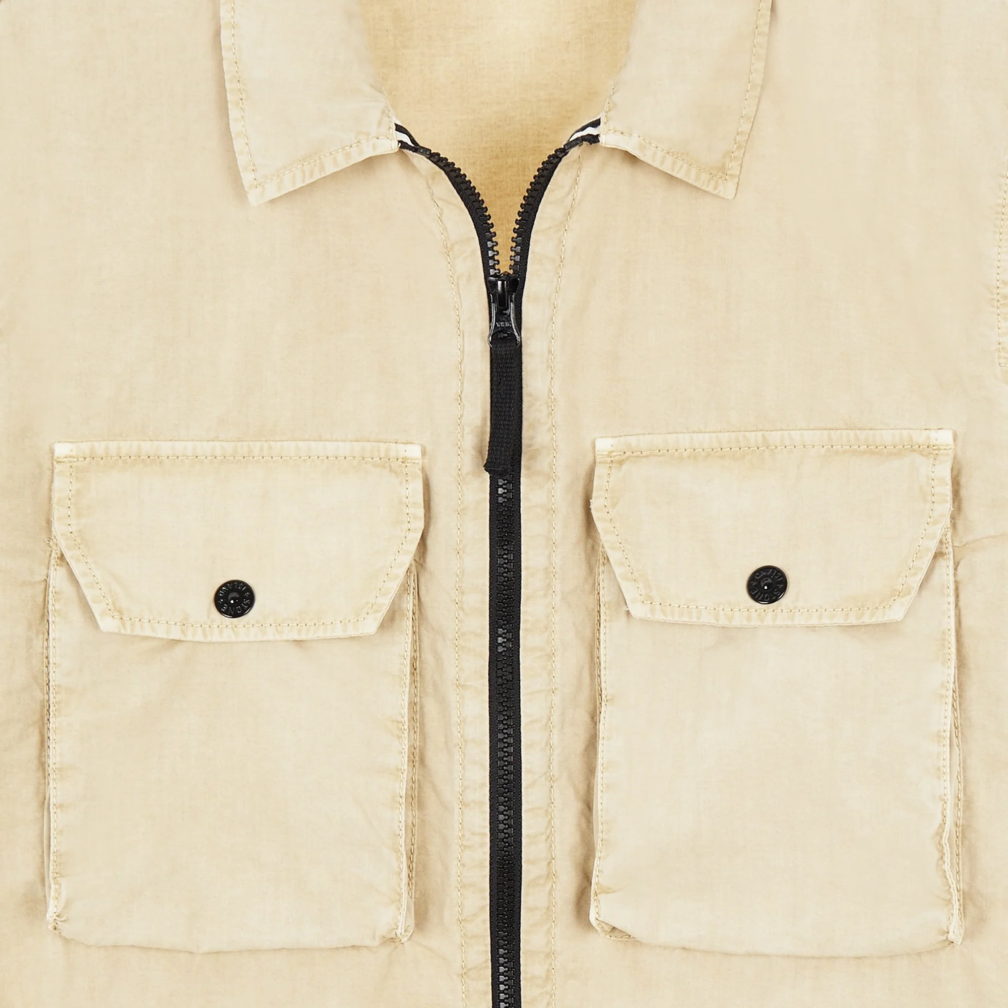 Stone Island Mens Brushed Cotton Overshirt 'Beige' - Image 3