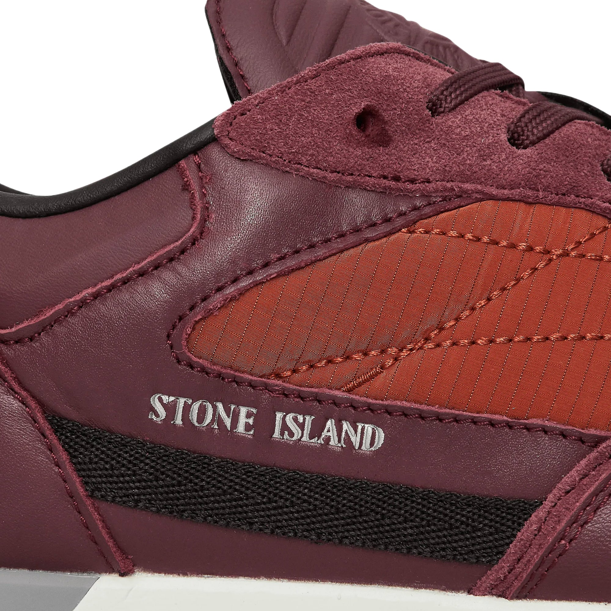 Stone Island Mens Football Burgundy Shoes - Image 4