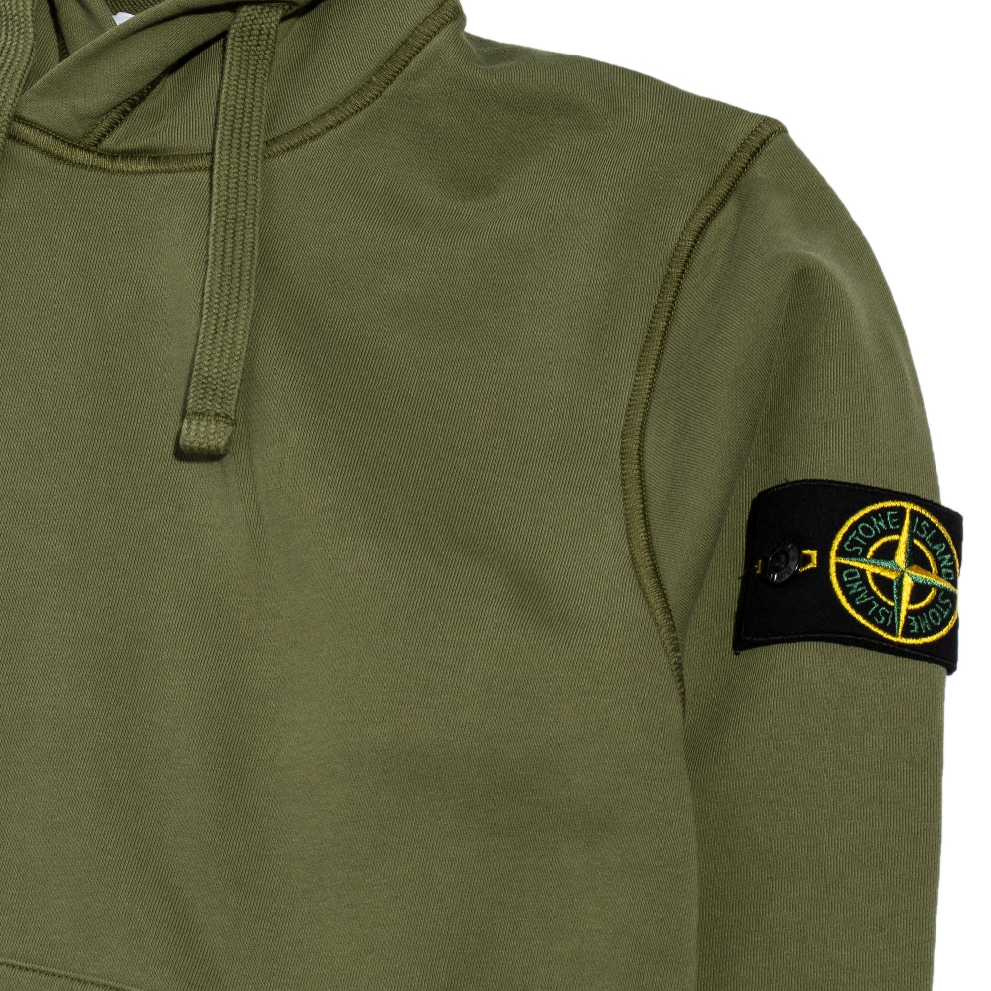 Stone Island Mens Hooded Sweatshirt 'Olive' - Image 3