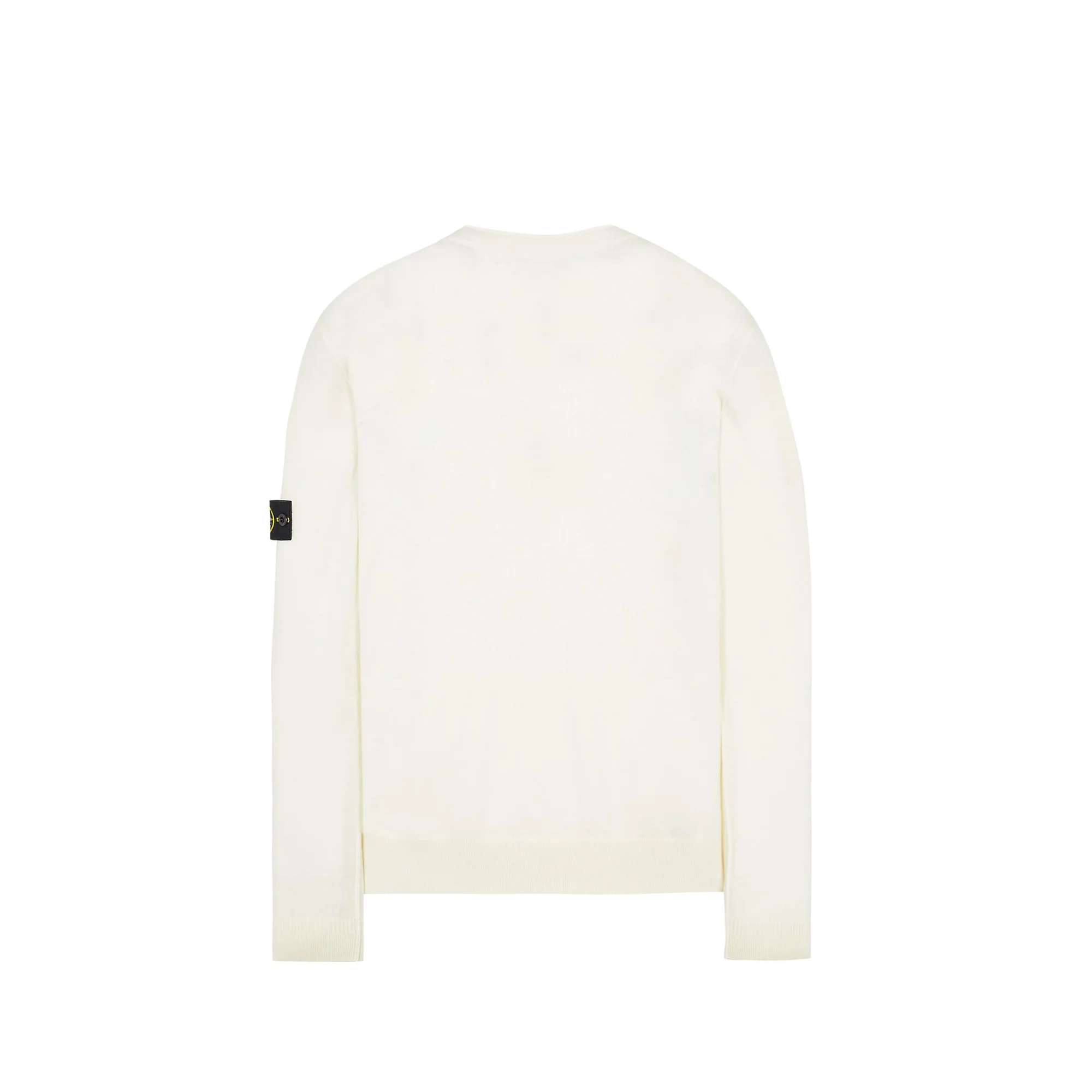 Stone Island Mens Merino Wool Crewneck Sweater Cream - Image 2