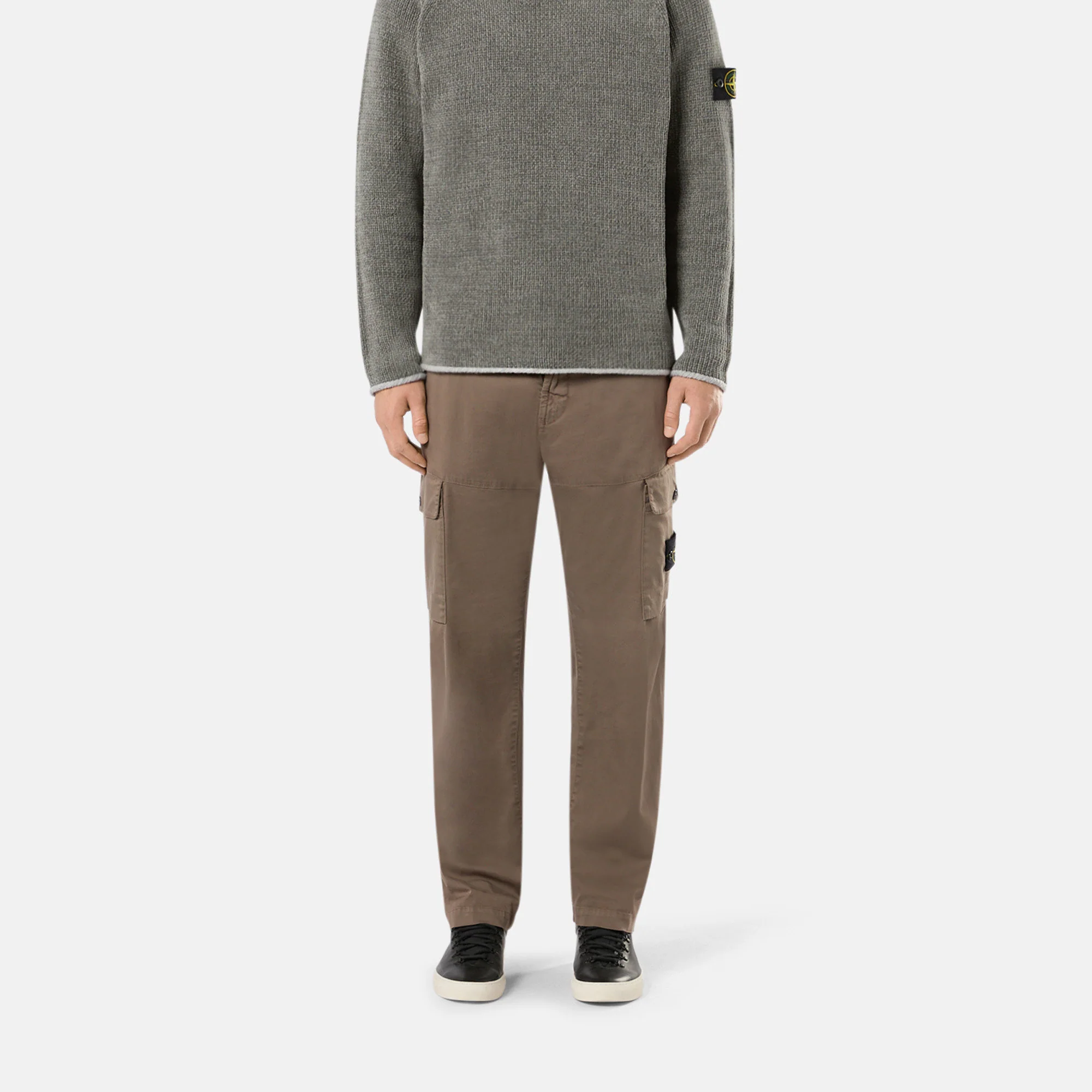 Stone Island Mens Organic Cotton Satin Stretch Pants - Image 2