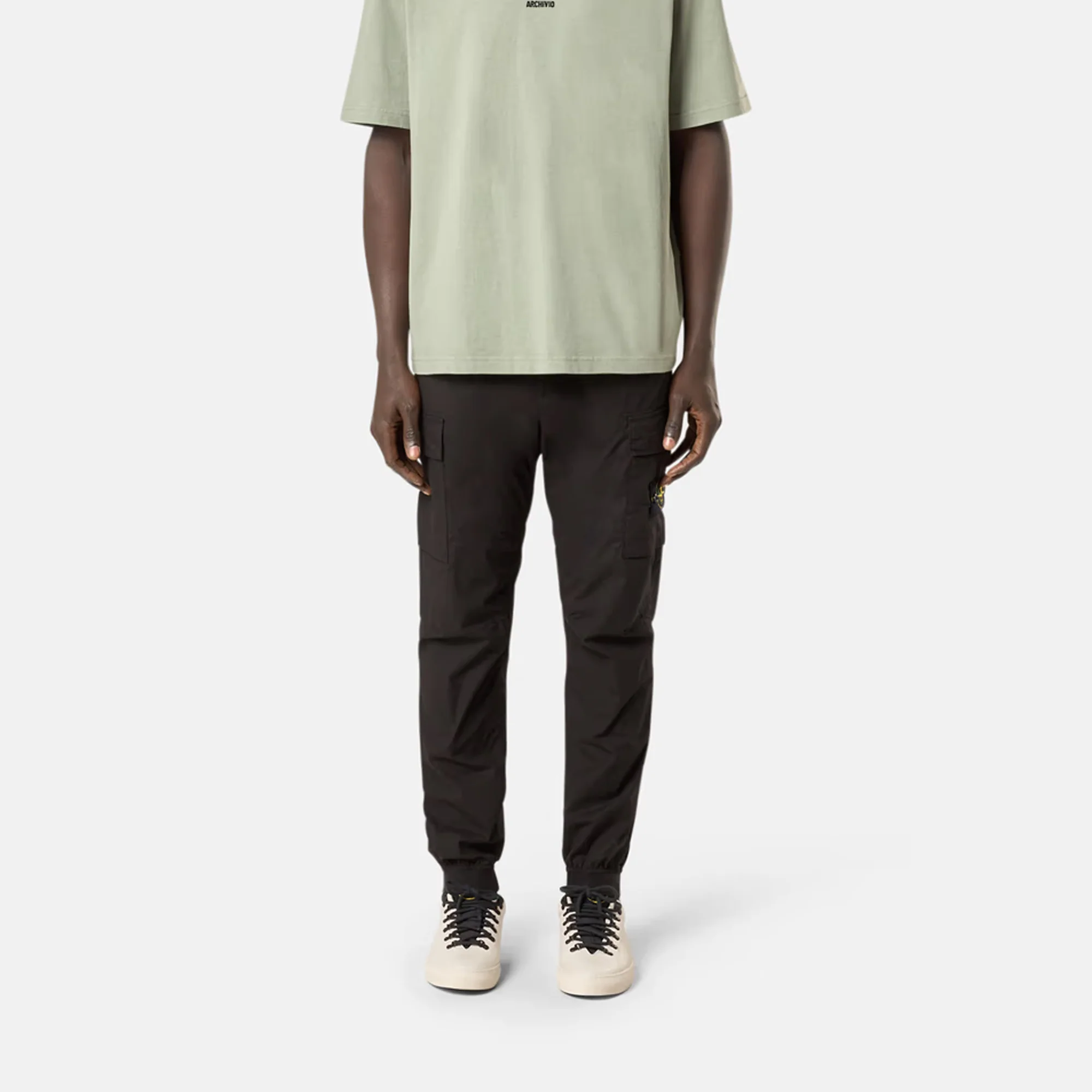 Stone Island Mens Stretch Cotton Tela Cargo Pants - Image 2