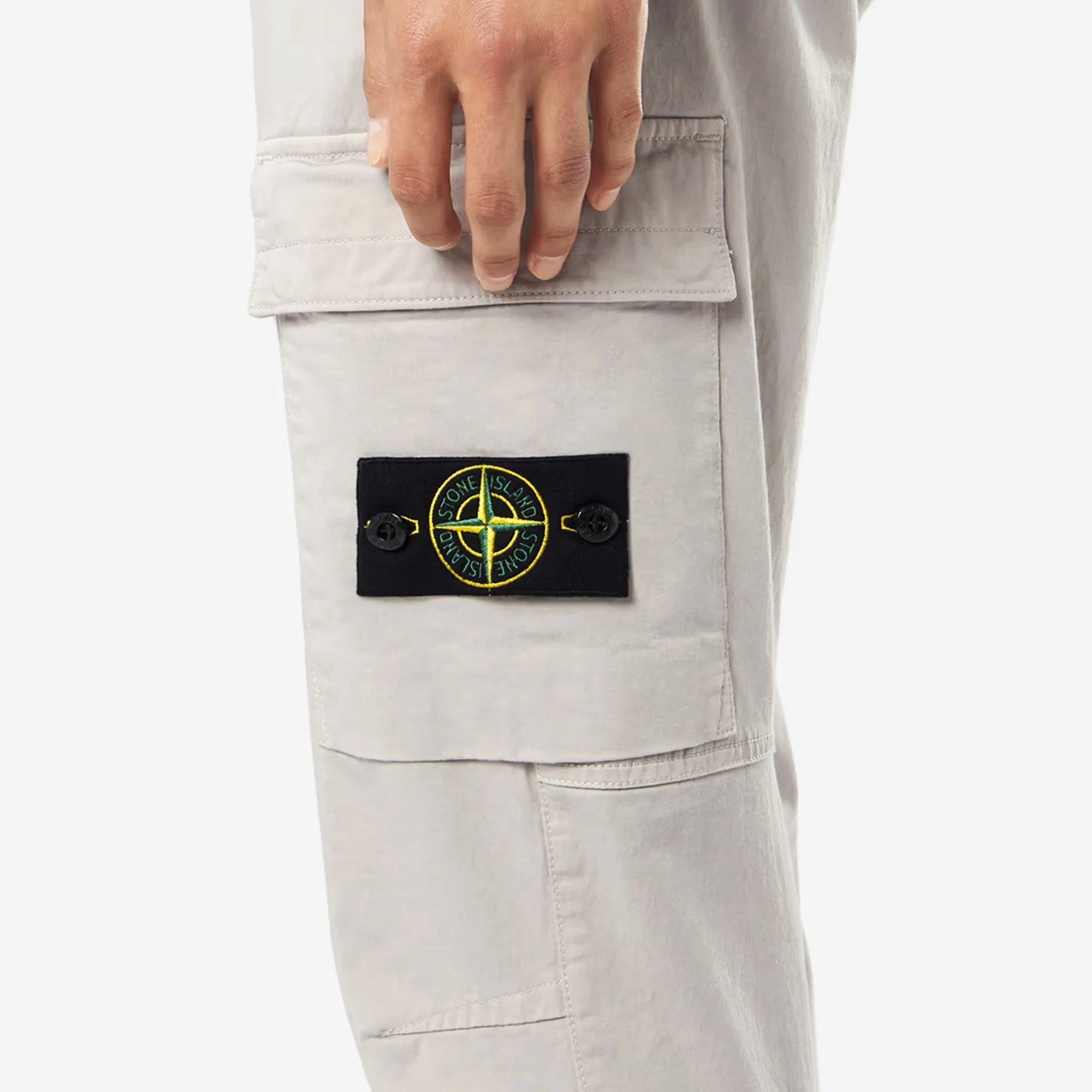 Stone Island Mens Stretch Cotton Tela Cargo Pants - Image 2