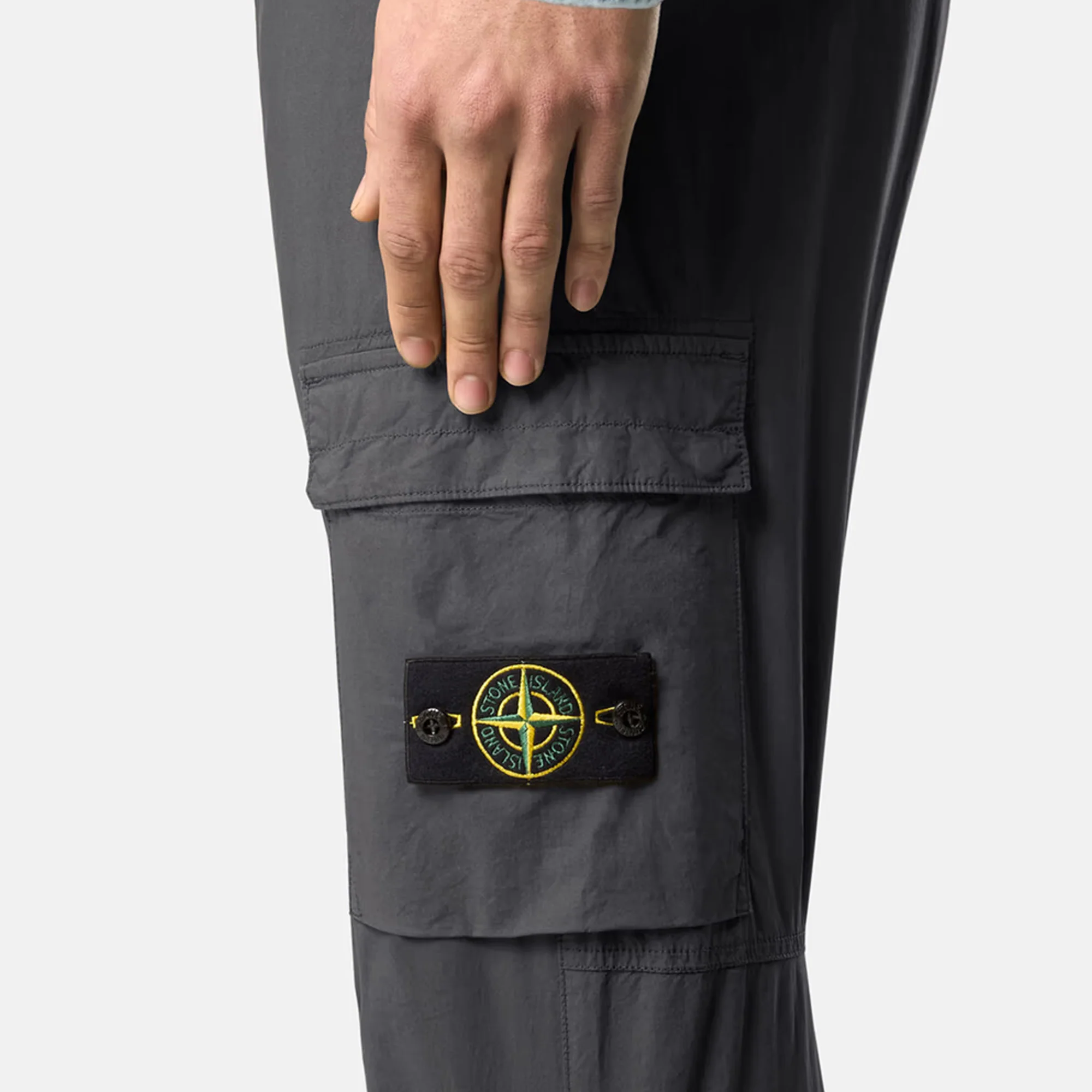 Stone Island Mens Stretch Cotton Tela Cargo Pants - Image 3