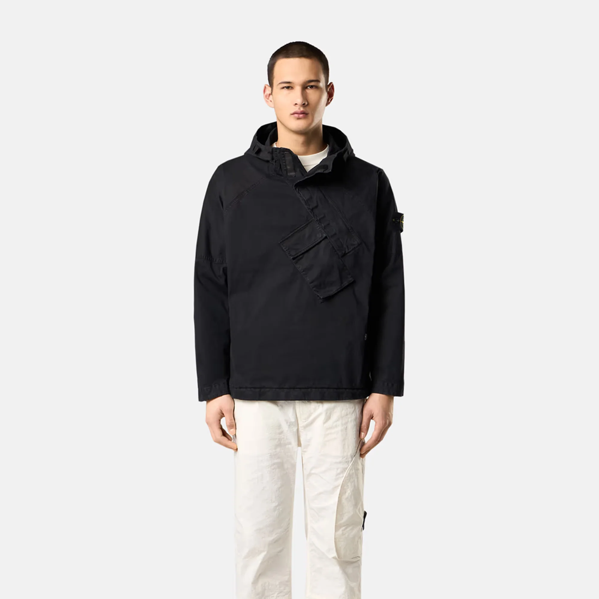 Stone Island Mens Organic Stretch Twill Hooded Anorak - Image 2