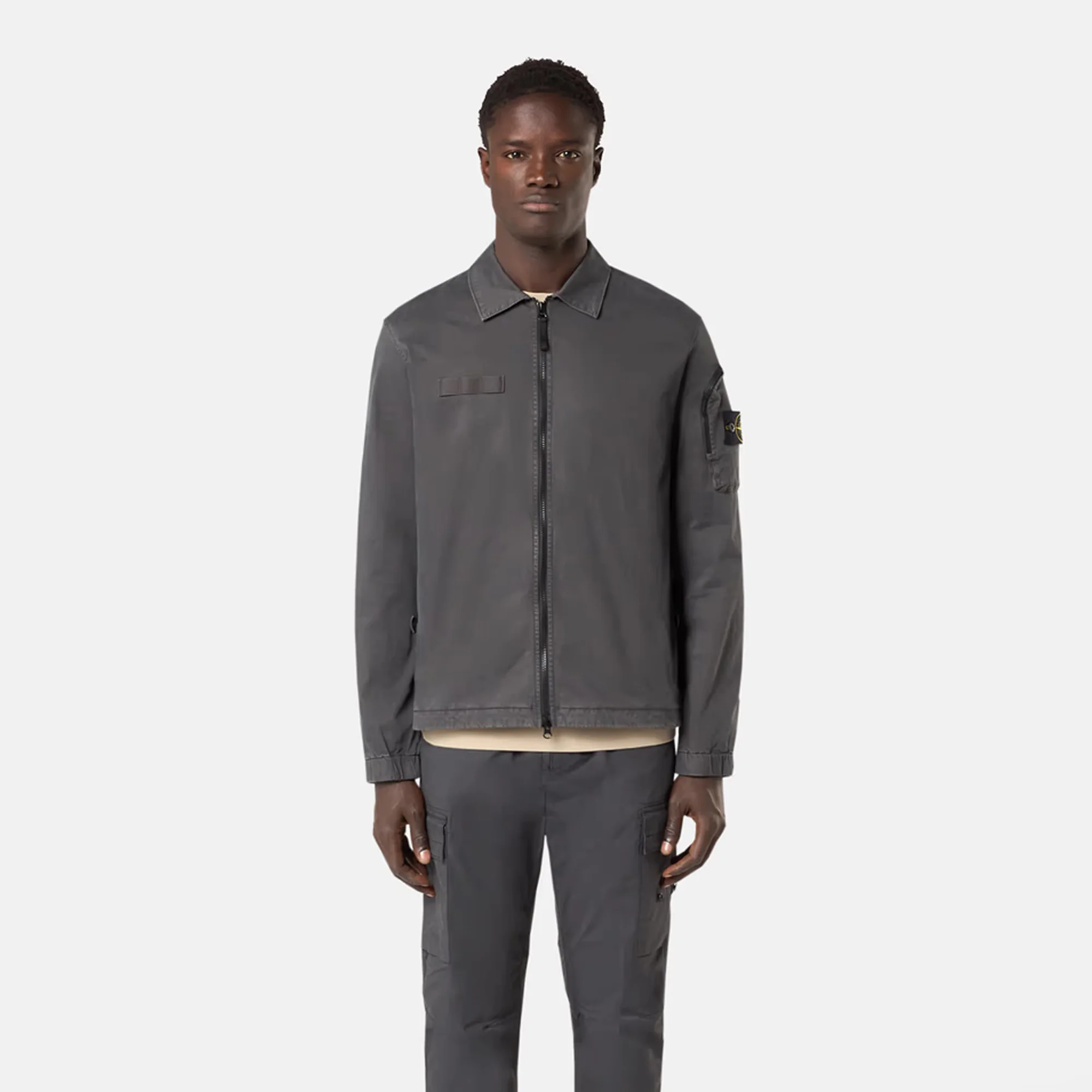 Stone Island Mens Organic Stretch Twill Overshirt - Image 2