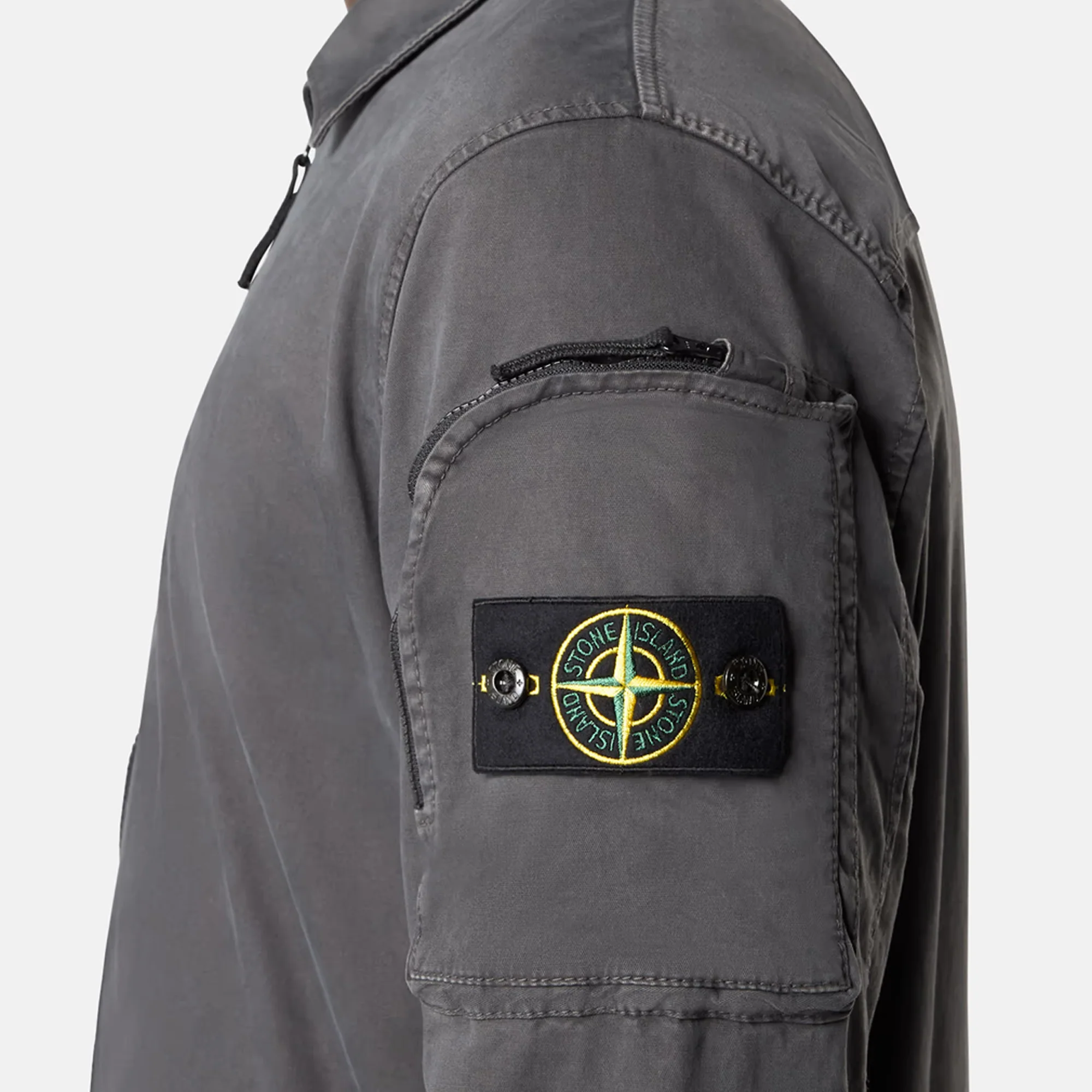 Stone Island Mens Organic Stretch Twill Overshirt - Image 3