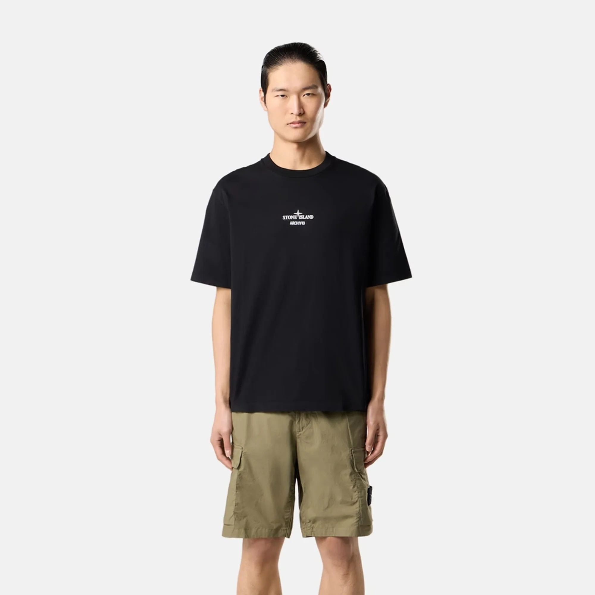 Stone Island Mens Organic Cotton "Archivio" Print Tee - Image 2