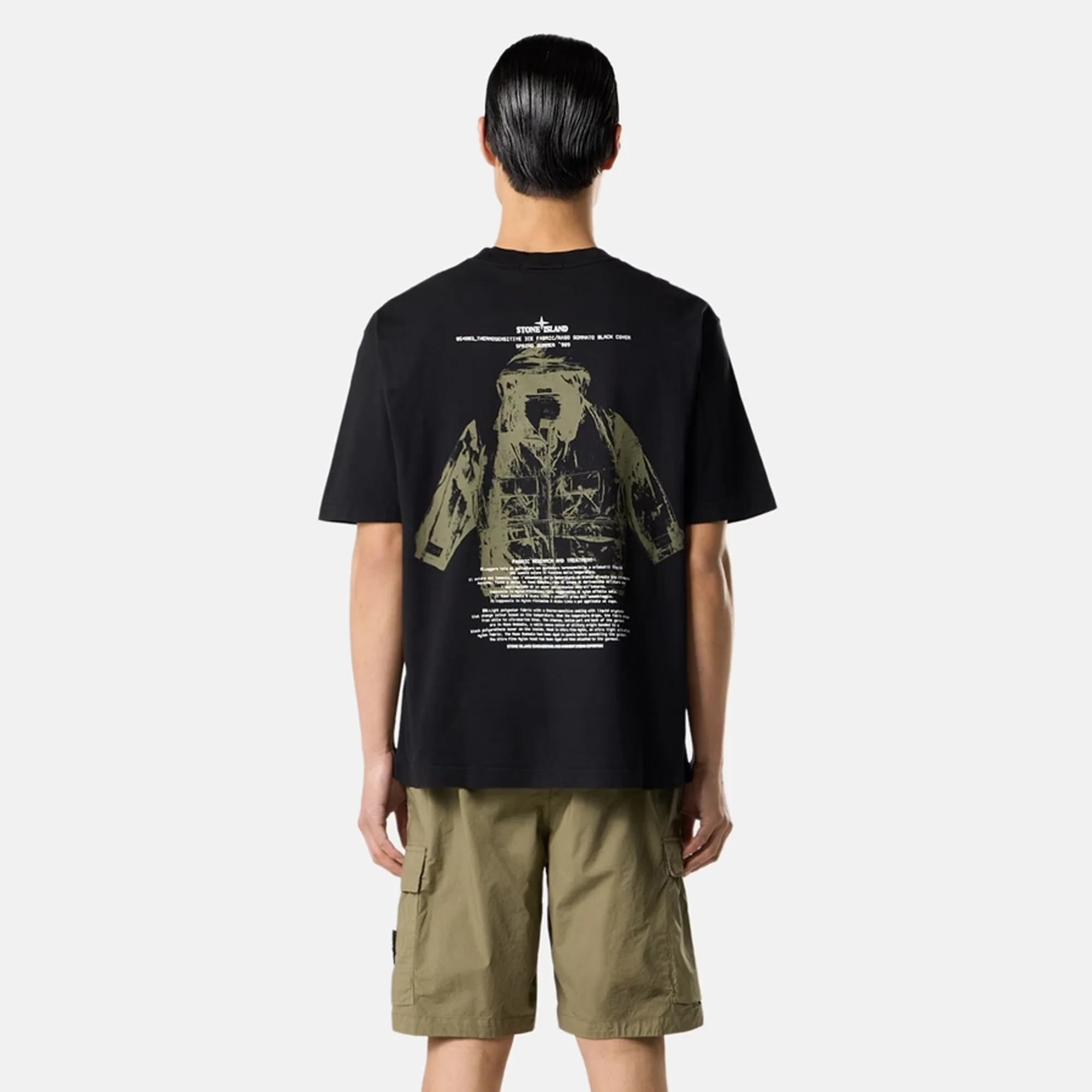 Stone Island Mens Organic Cotton "Archivio" Print Tee - Image 3
