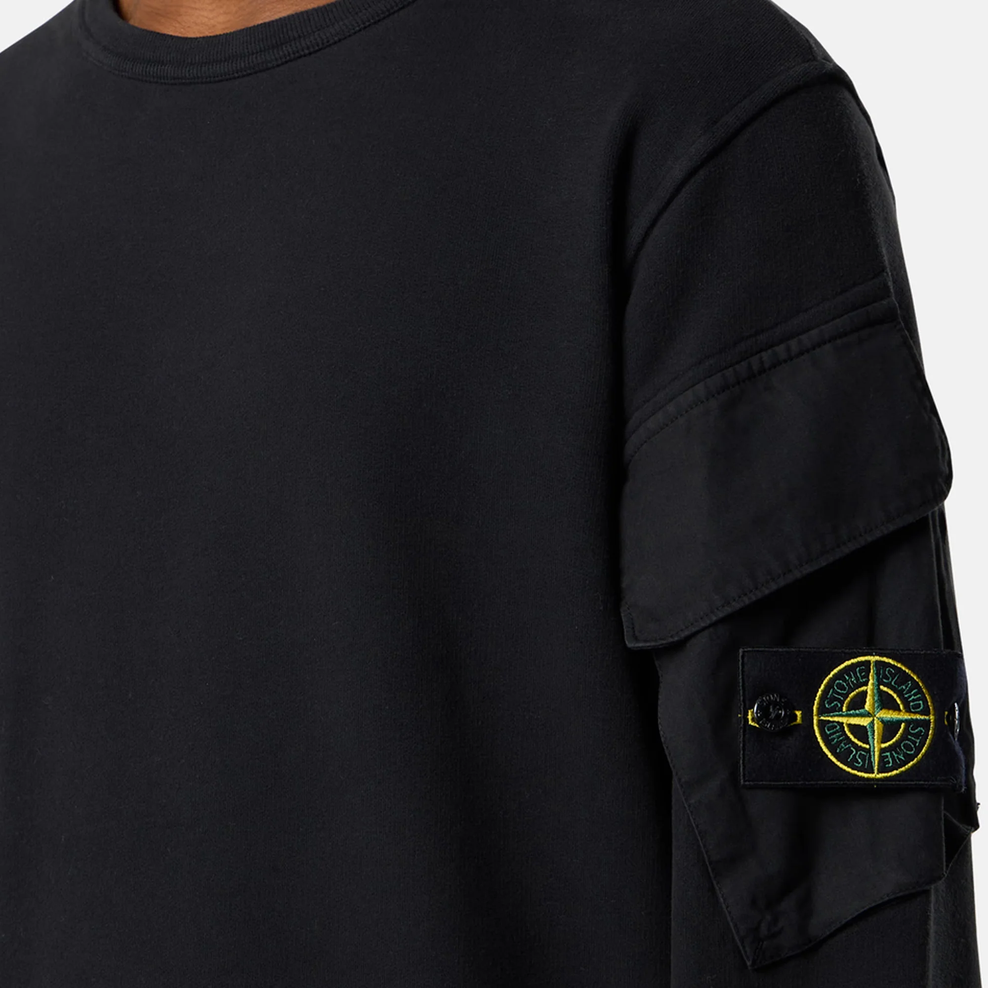 Stone Island Mens Brushed Organic Cotton Fleece Sweatshirt - Image 3