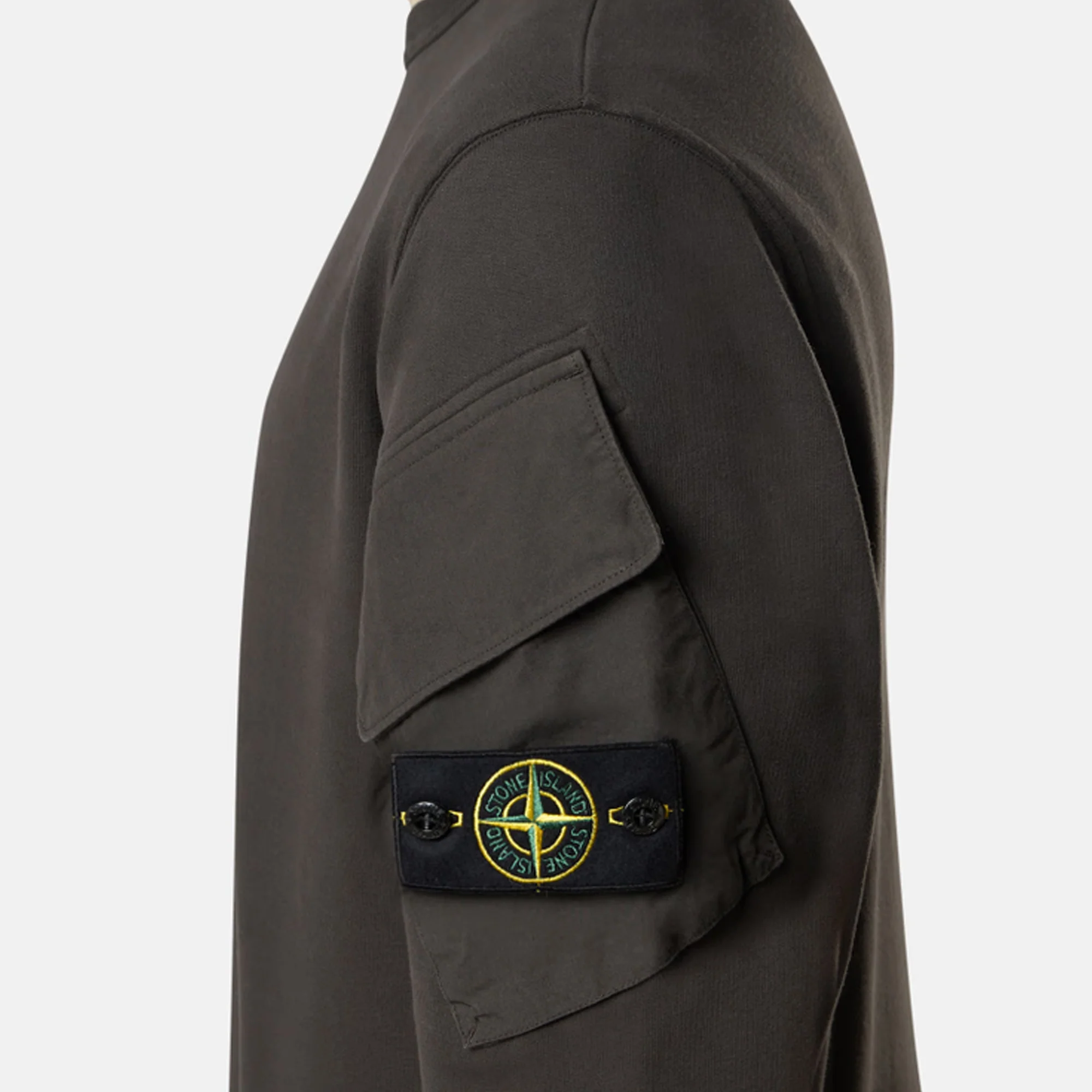 Stone Island Mens Brushed Organic Cotton Fleece Sweatshirt - Image 2
