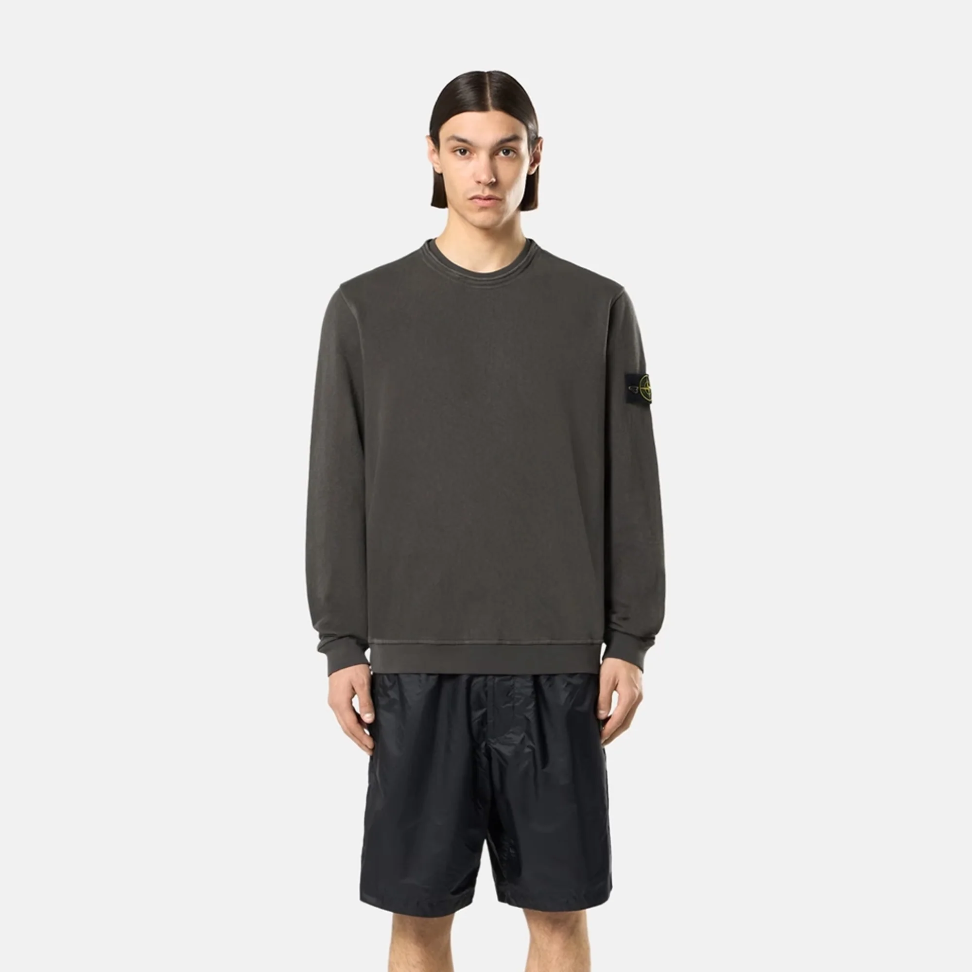 Stone Island Mens Malfile Fleece 'Old' Effect Sweatshirt - Image 2