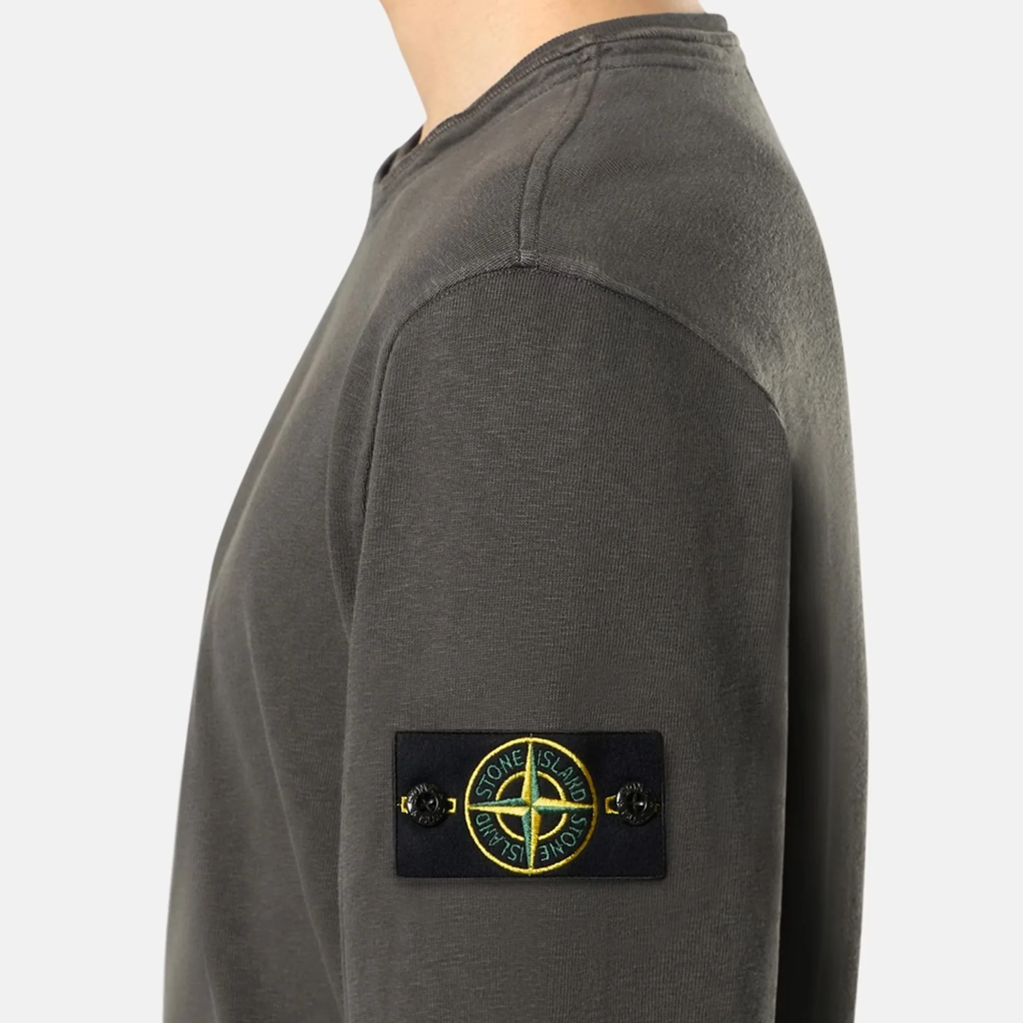Stone Island Mens Malfile Fleece 'Old' Effect Sweatshirt - Image 3