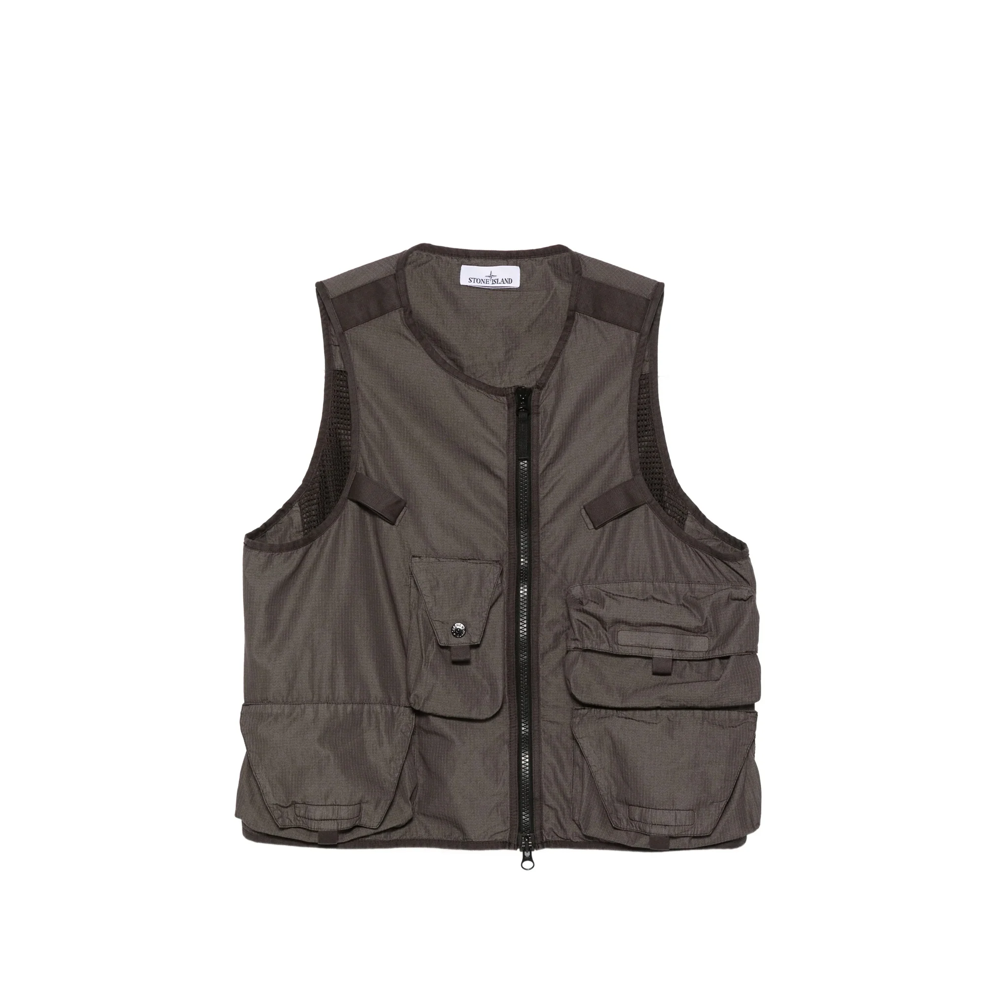 Stone Island Mens Pocket Zip Ripstop Vest
