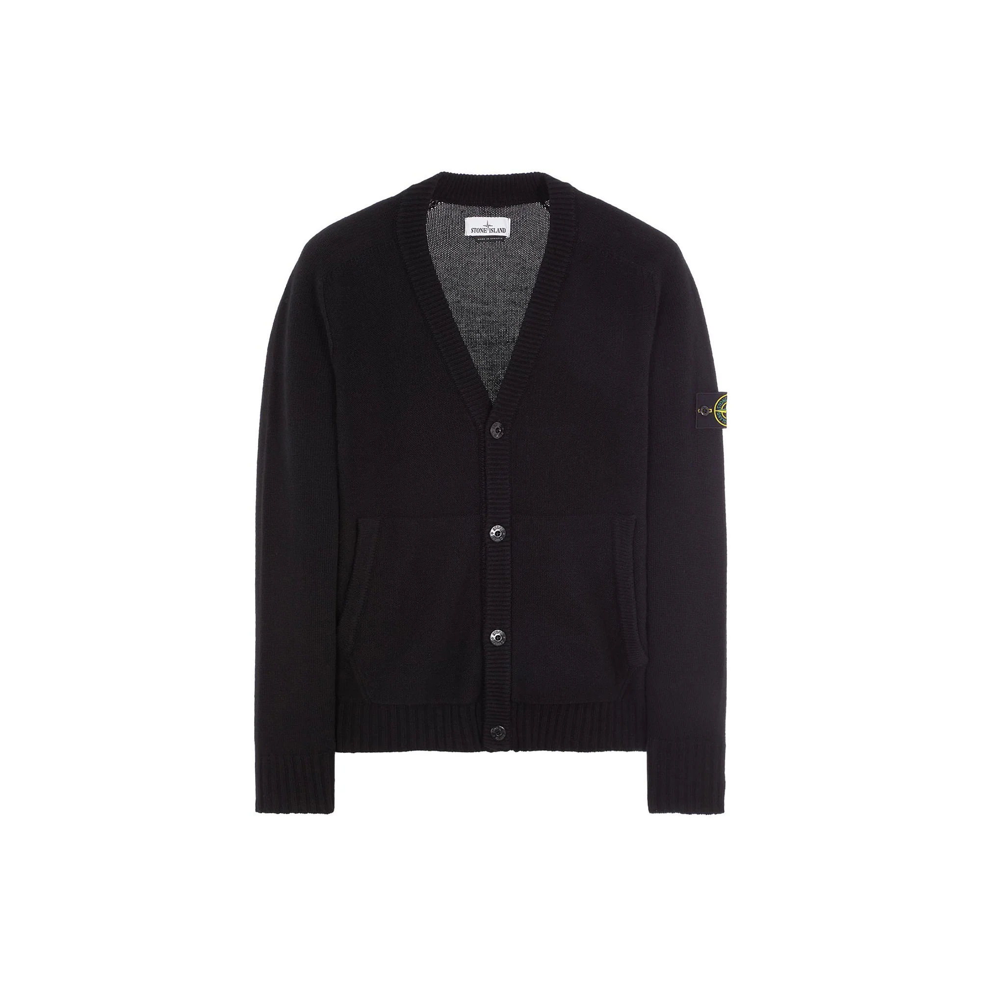 Stone Island Mens Wool Cardigan Black