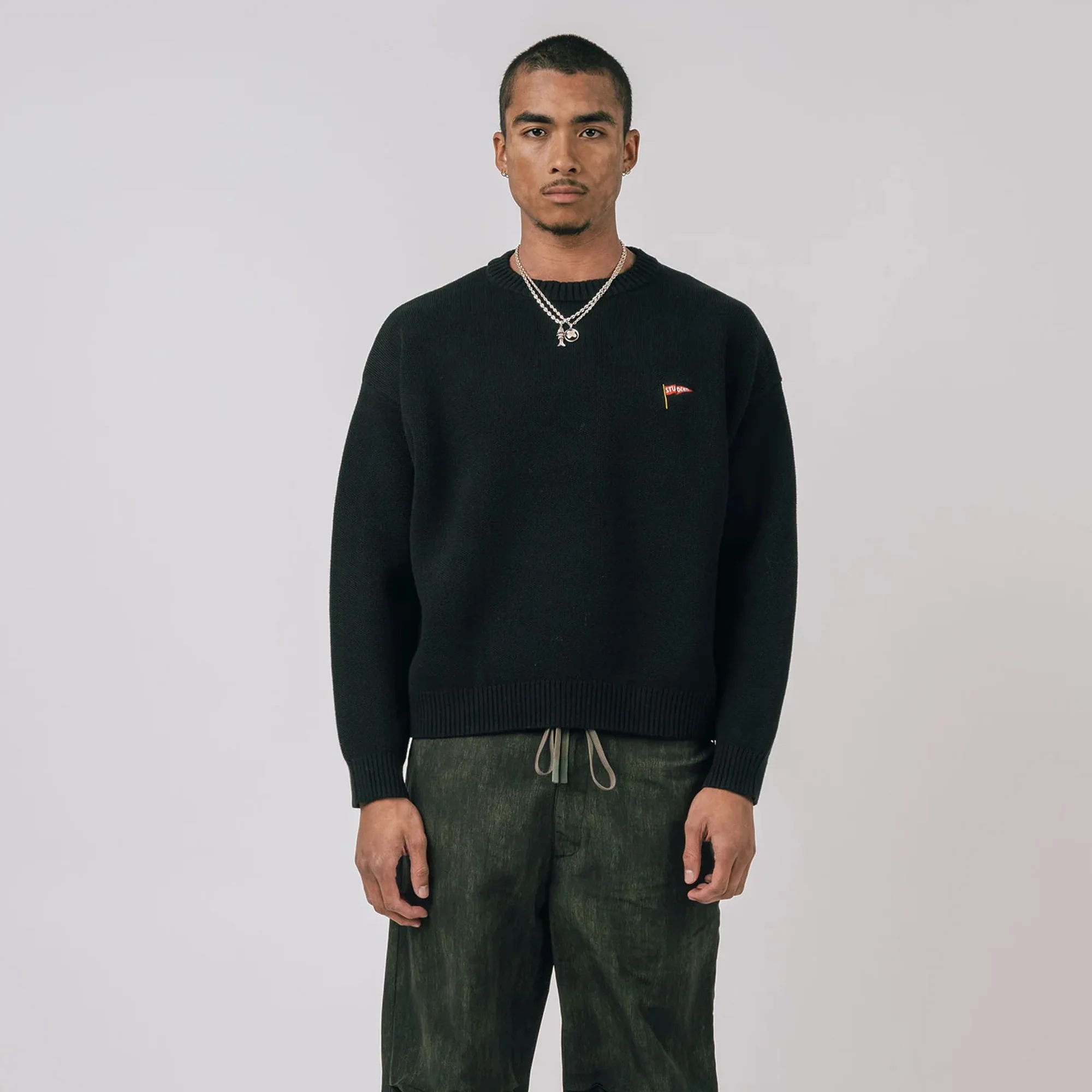 Students Mens Rains Cable Knit Sweater - Image 2