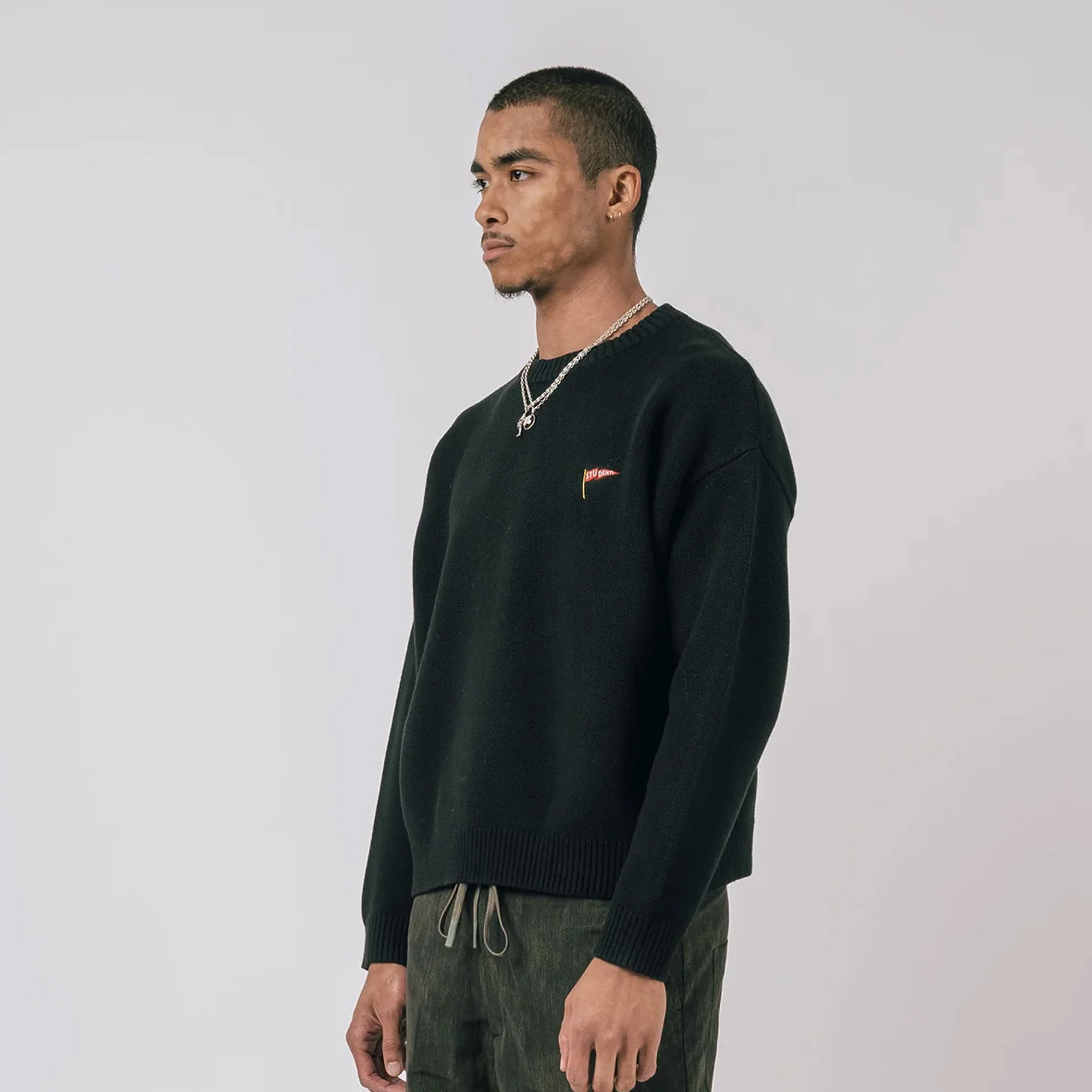 Students Mens Rains Cable Knit Sweater - Image 4