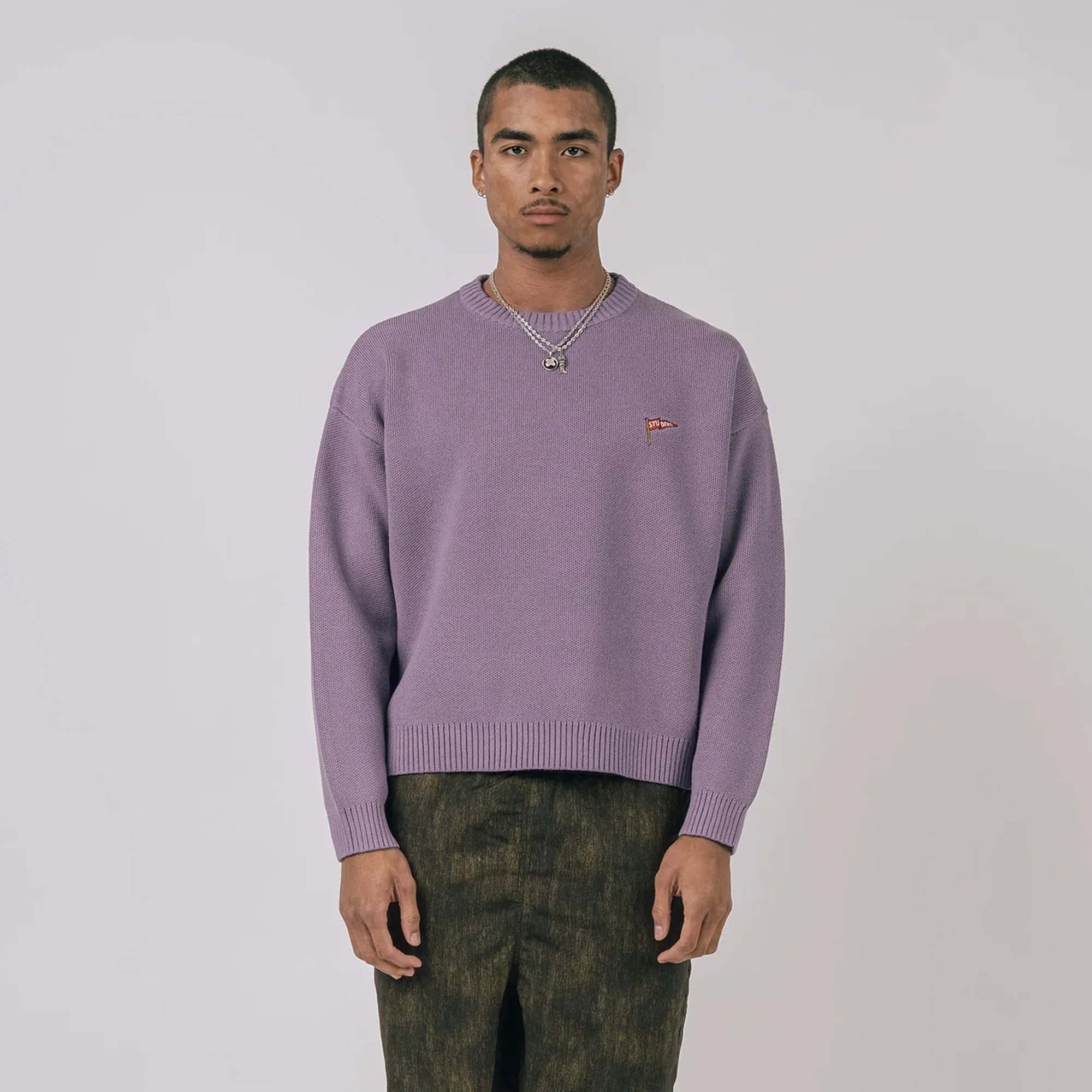 Students Mens Rains Cable Knit Sweater - Image 2