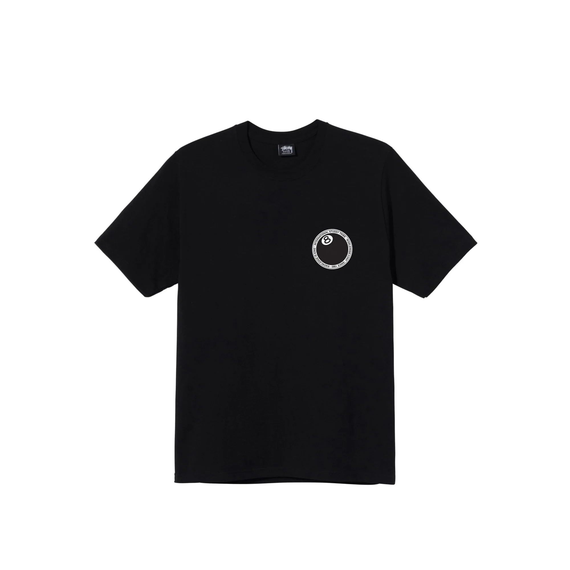 Stussy Mens 8 Ball Dot Black Tee