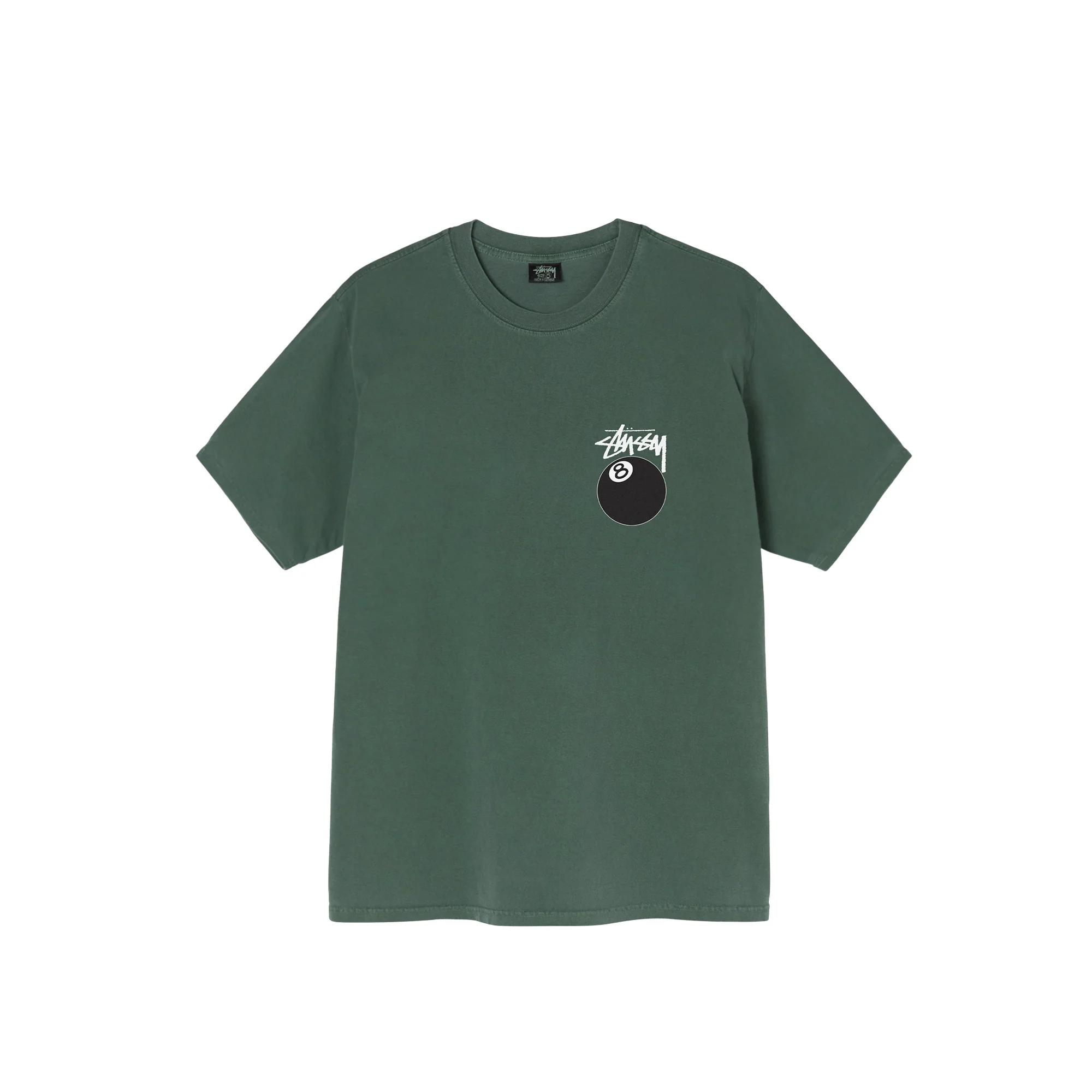 Stussy Mens 8 Ball Pig. Dyed Tee 'Pine'