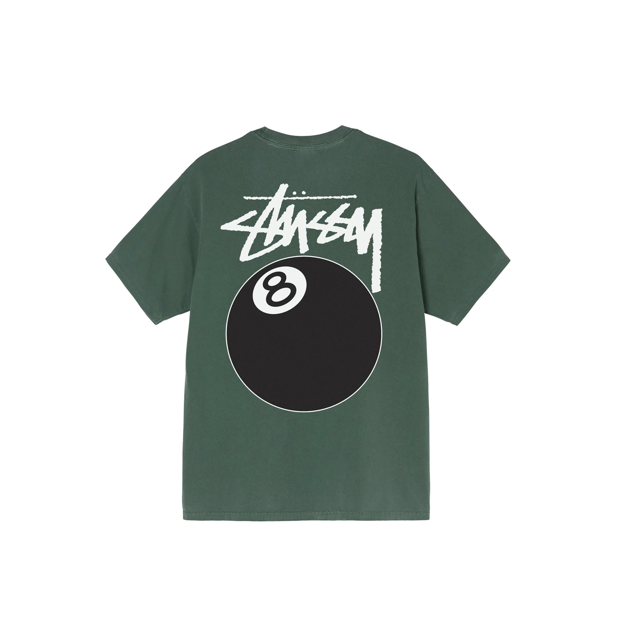 Stussy Mens 8 Ball Pig. Dyed Tee 'Pine' - Image 2
