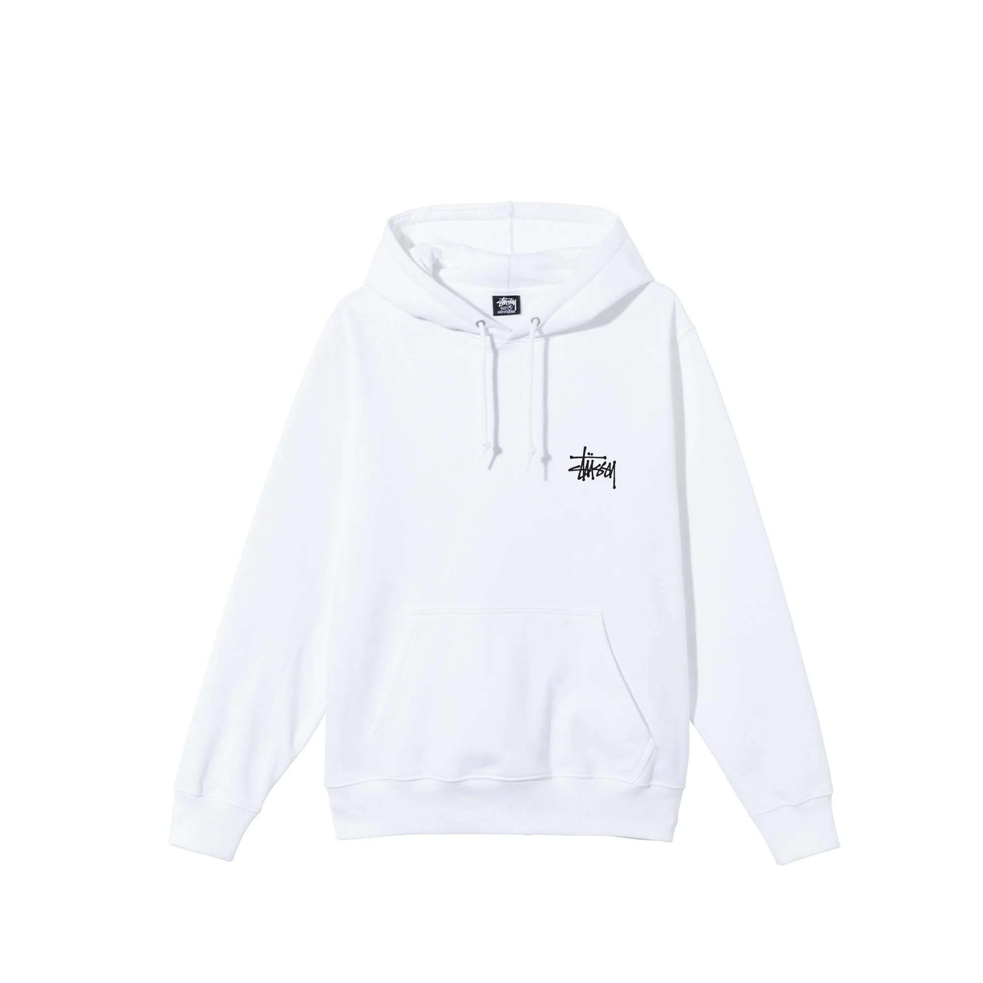 Stussy Mens Basic White Hoodie