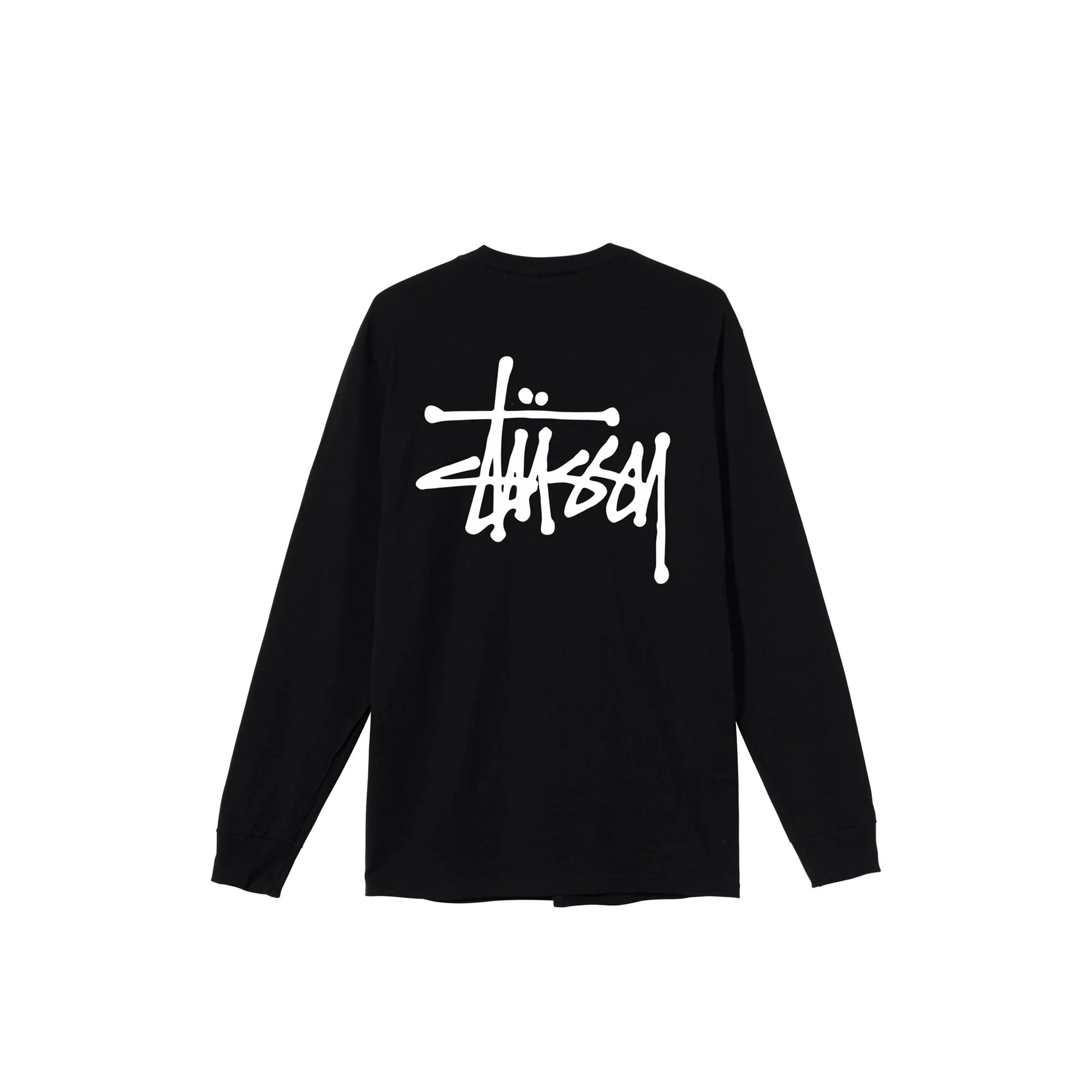Stussy Mens Basic LS Black Tee - Image 2