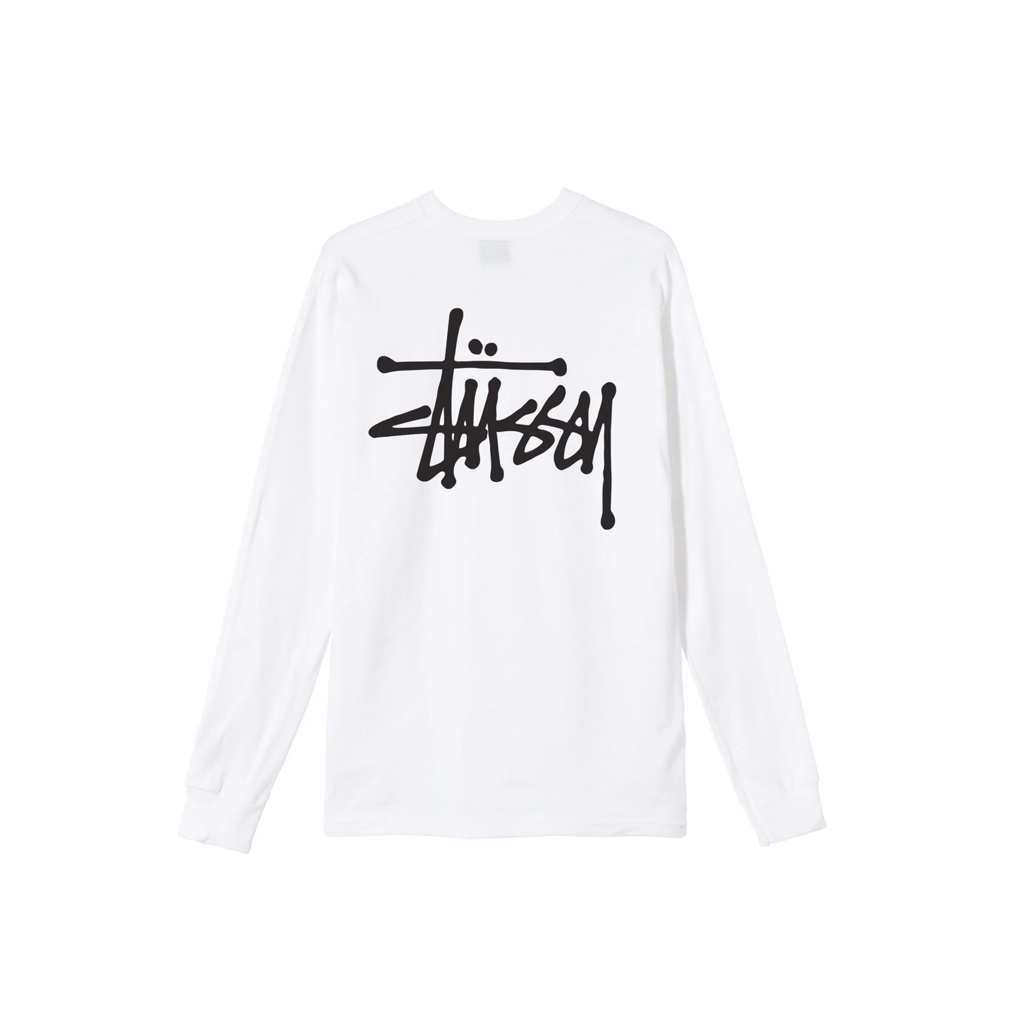 Stussy Mens Basic Stussy White LS Tee - Image 2