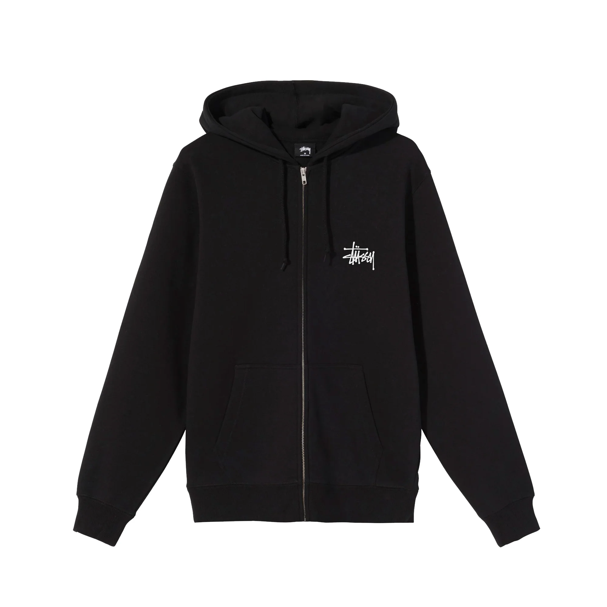 Stussy Men Basic Stussy Zip Black Hoodie