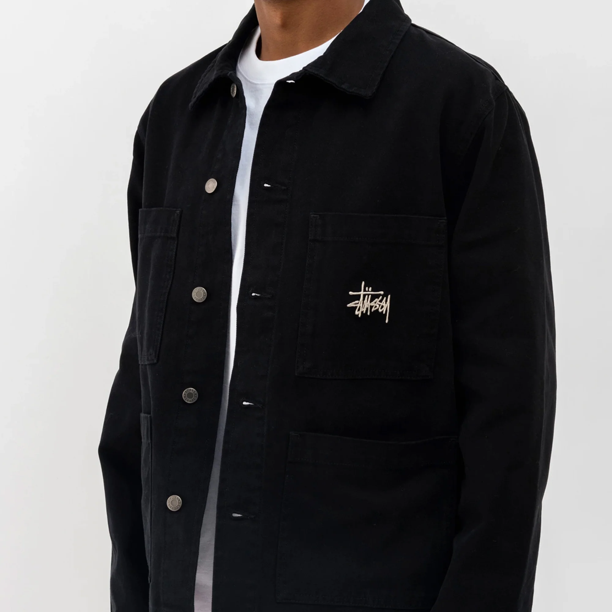 Stussy Mens Canvas Chore Jacket 'Black' - Image 4
